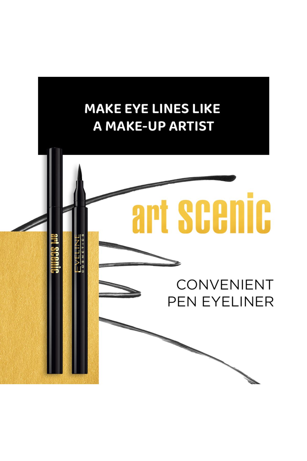 آرایش چشم وگان حرفه ای خط چشم Eveline Cosmetics