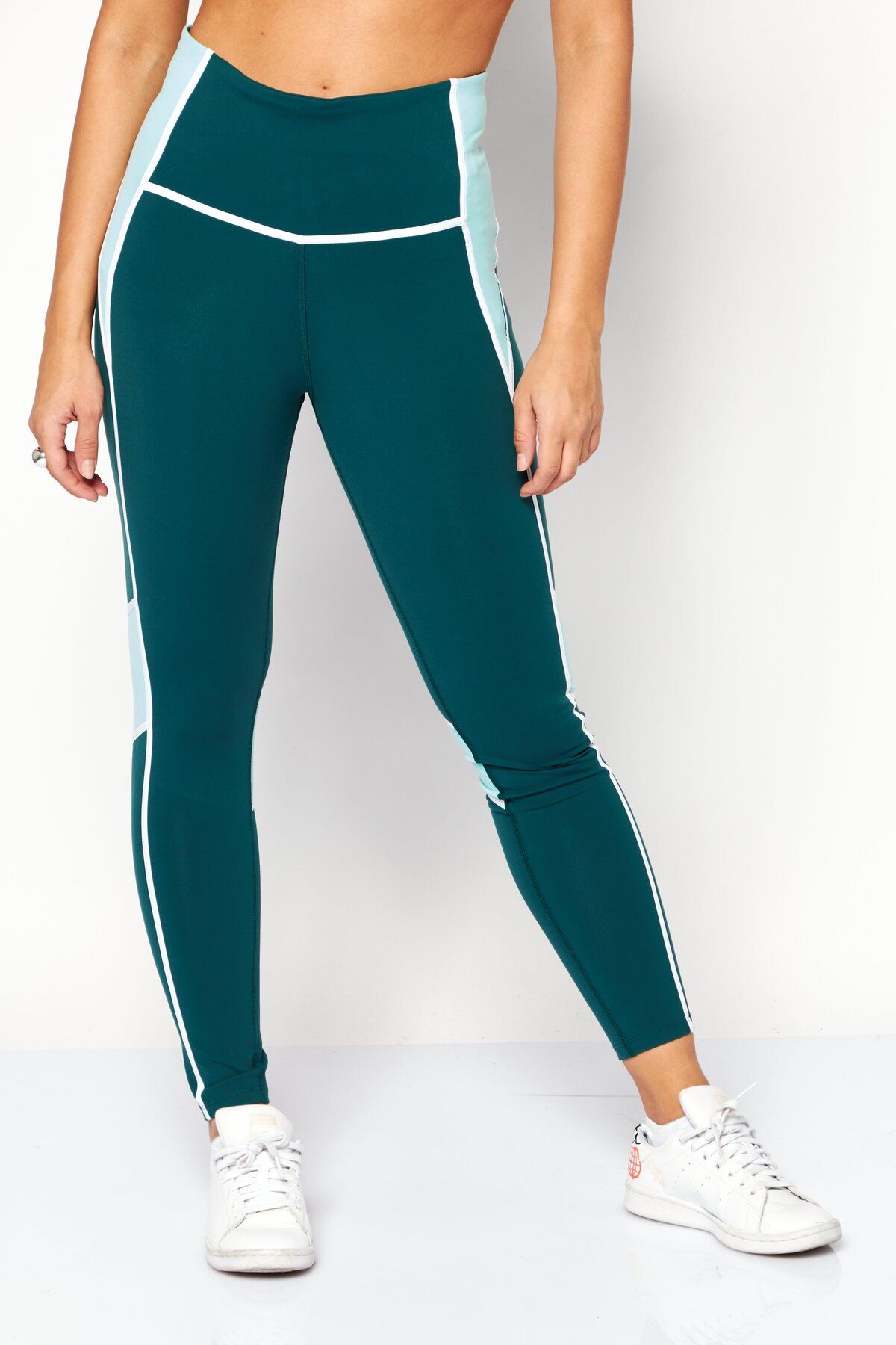 Reebok Women Sportswear Fit Brand Logo Training Tights Green Trendyol