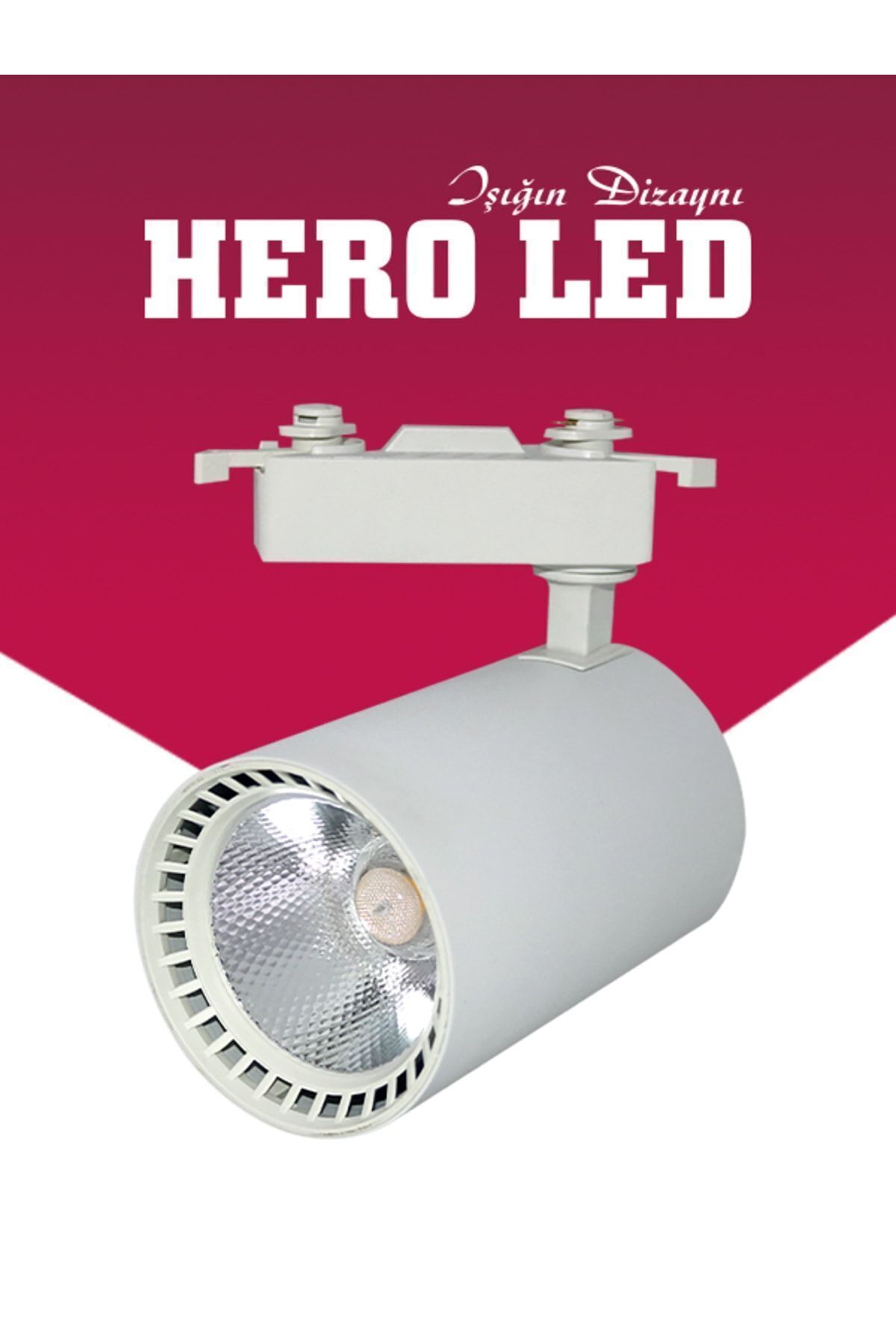 Hero Led Hl-3304bn 30 Watt Beyaz Kasa Cob Led Ray Spot Lamba Led Işık - 4000k