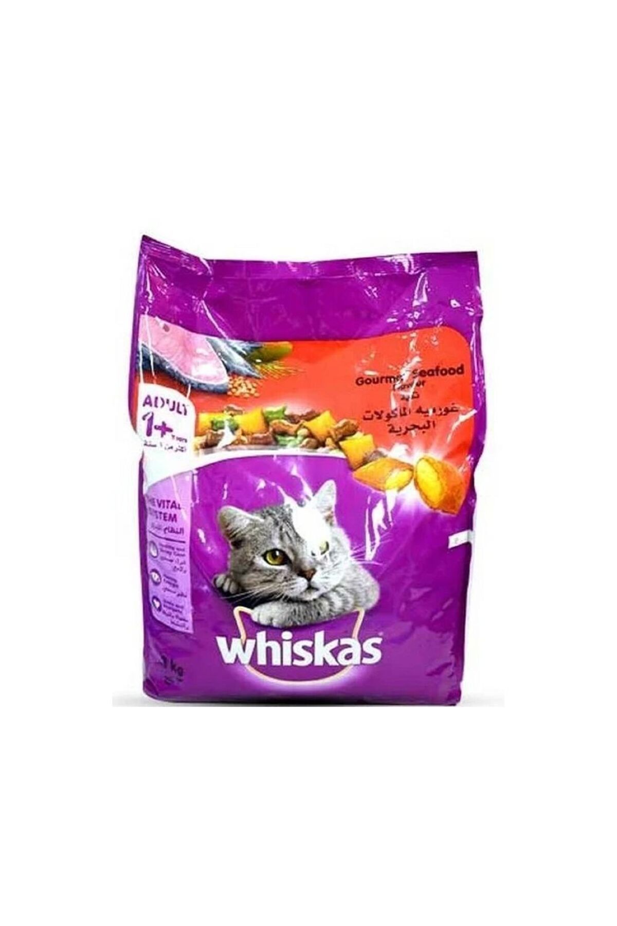 Whiskas-طعام القطط البالغة من المأكولات البحرية من جورميه، 3 كجم 1
