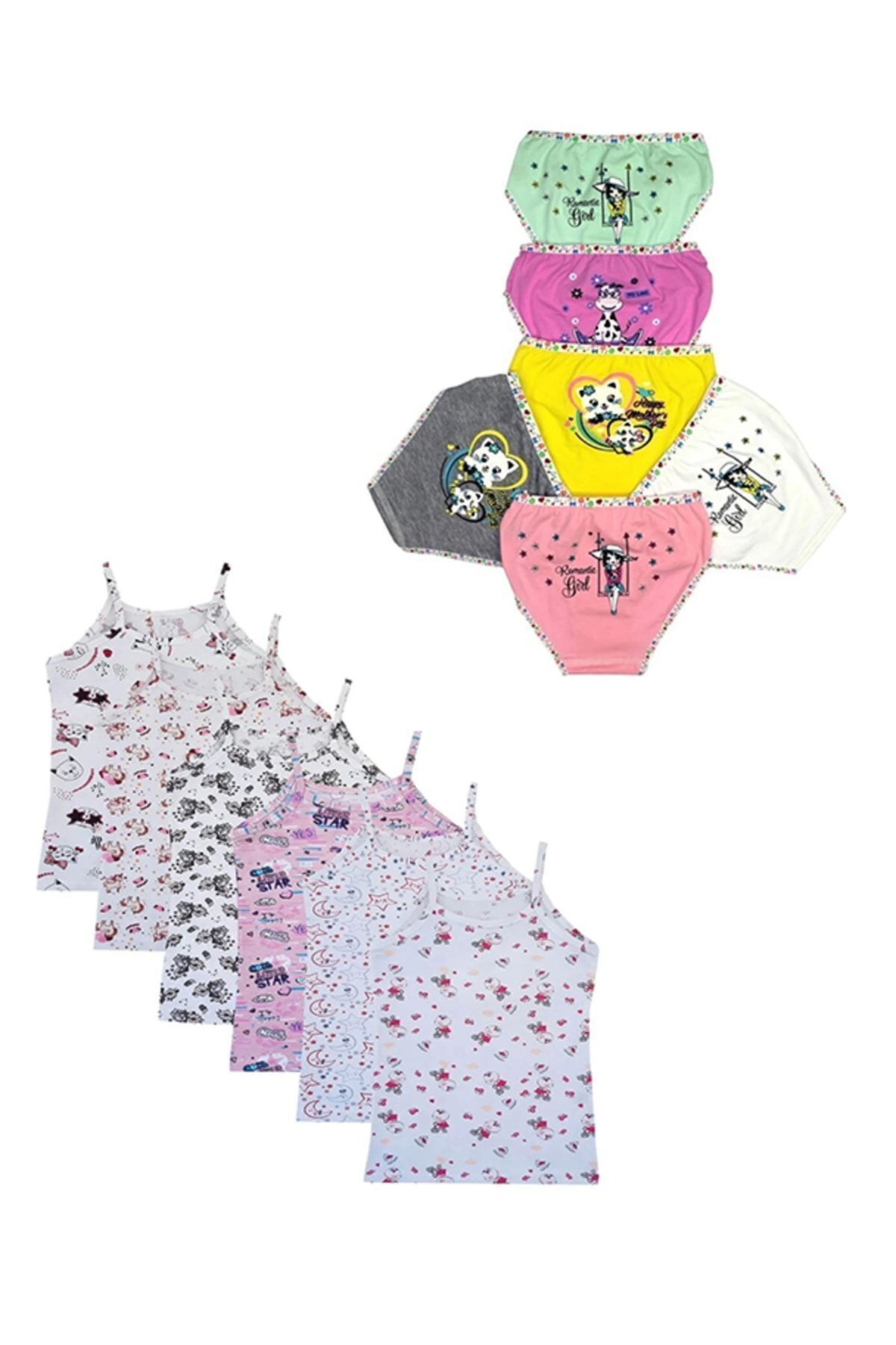 Girl Colorful Lycra Cotton Panties and Singlet 6-Pack