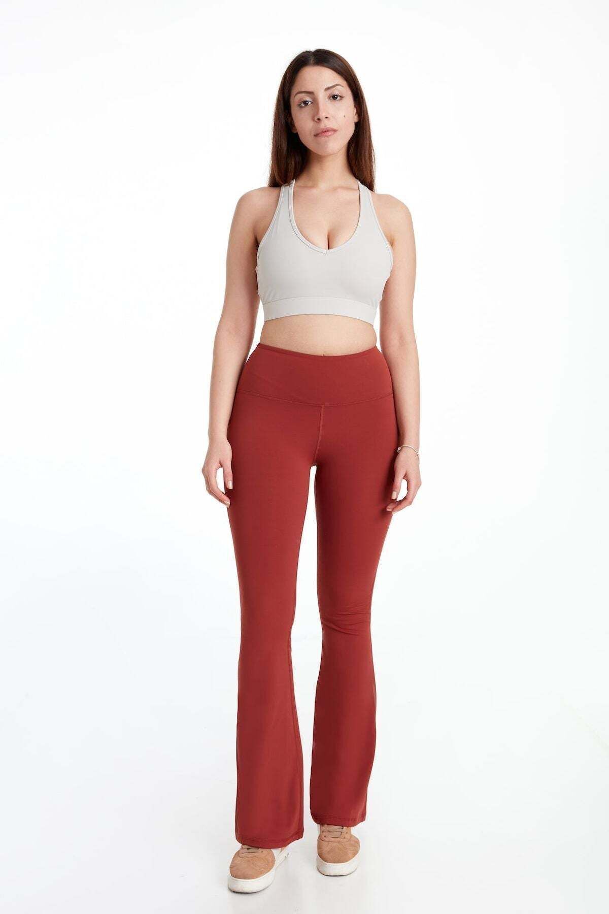 Birdiejay Birdiesculpt - Jambiere De Yoga Și Sport Cu Picioare Evazate De Culoare Scorțișoară - Mărime Obișnuită Femeie - XS