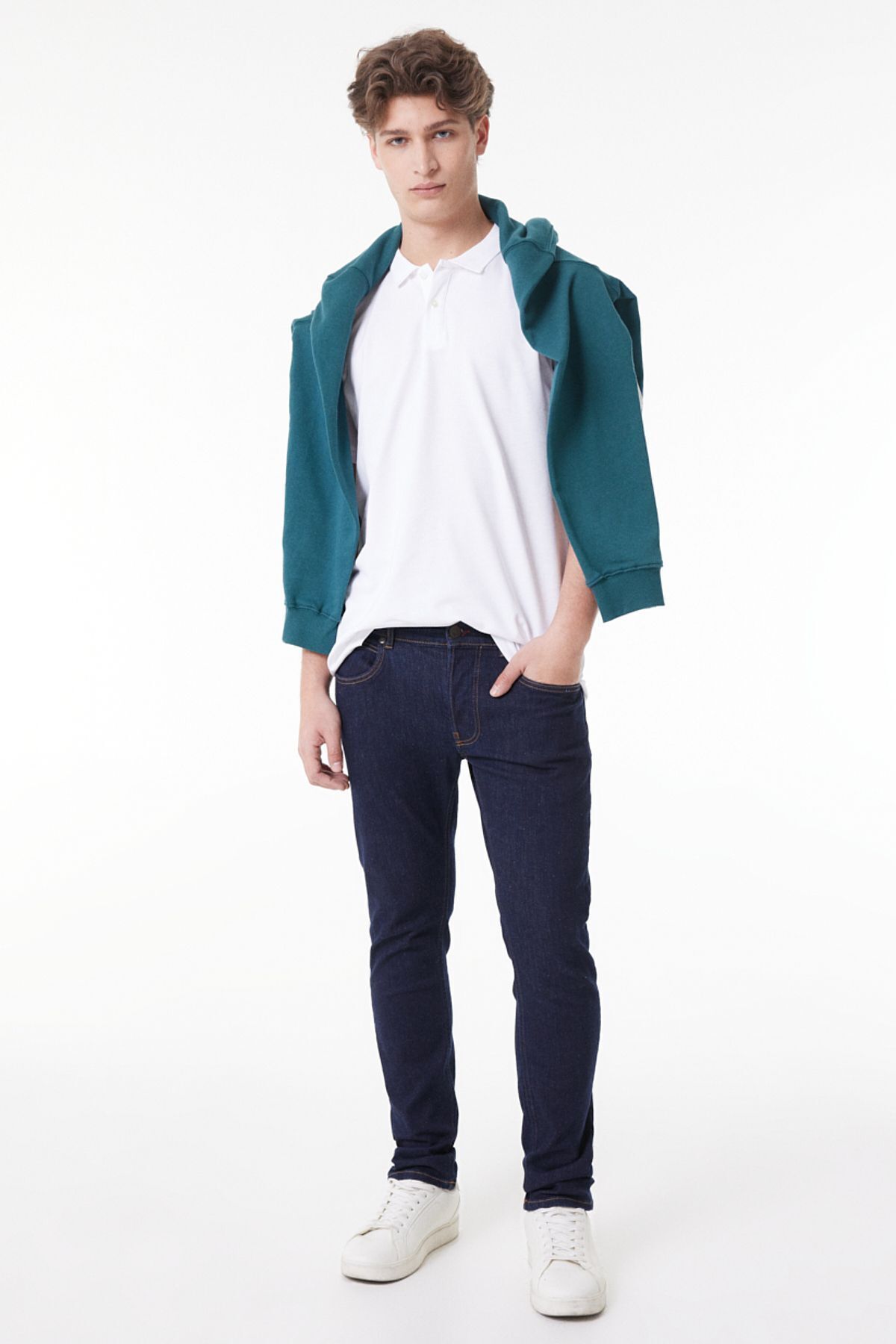 Luke Slim Fit Slim Fit معمولی شلوار جین کشدار دور کمر آبی تیره Lee