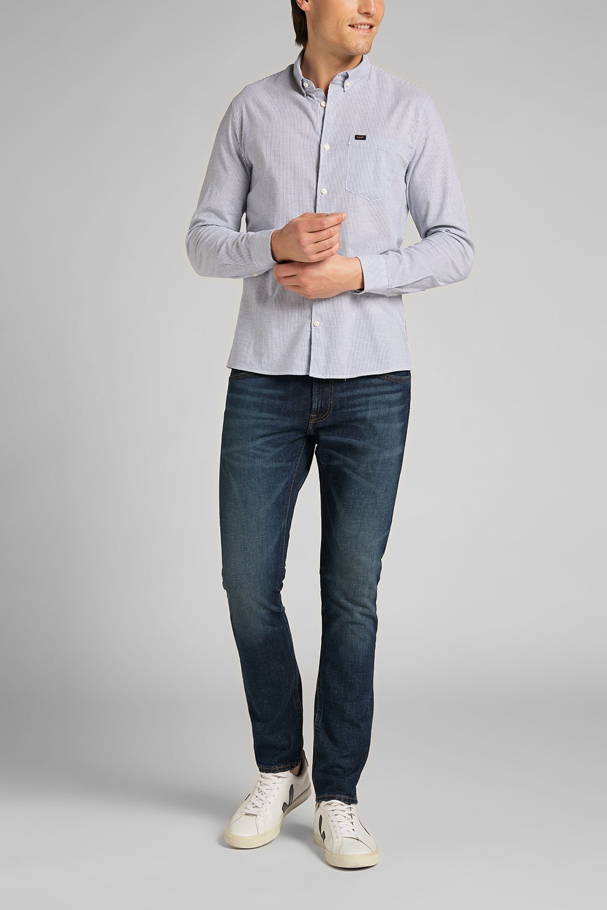 شلوار جین کش دار Luke Slim Fit کمر کم Lee