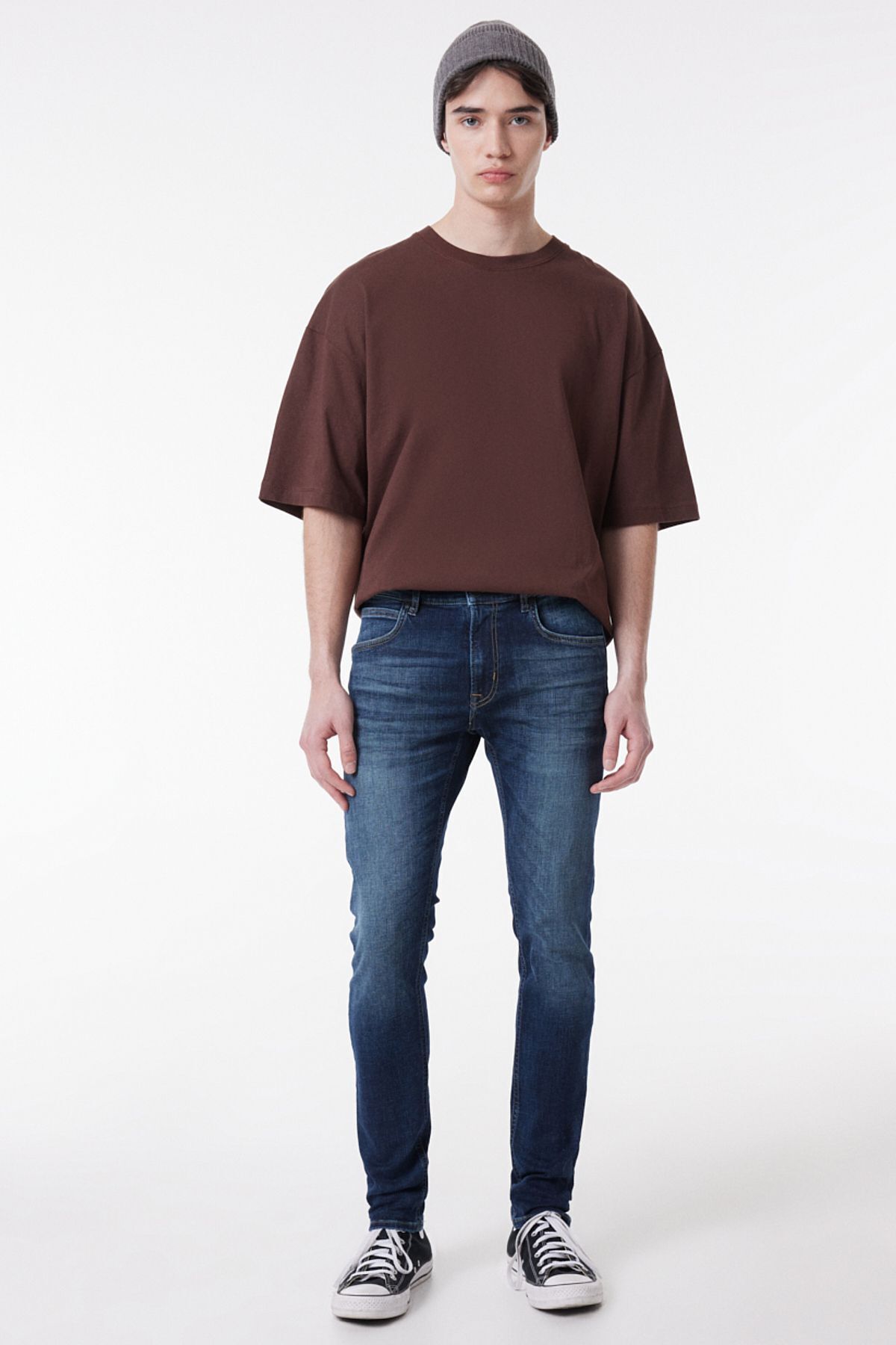 شلوار جین خاکستری مردانه Luke Slim Fit معمولی انعطاف پذیر Lee