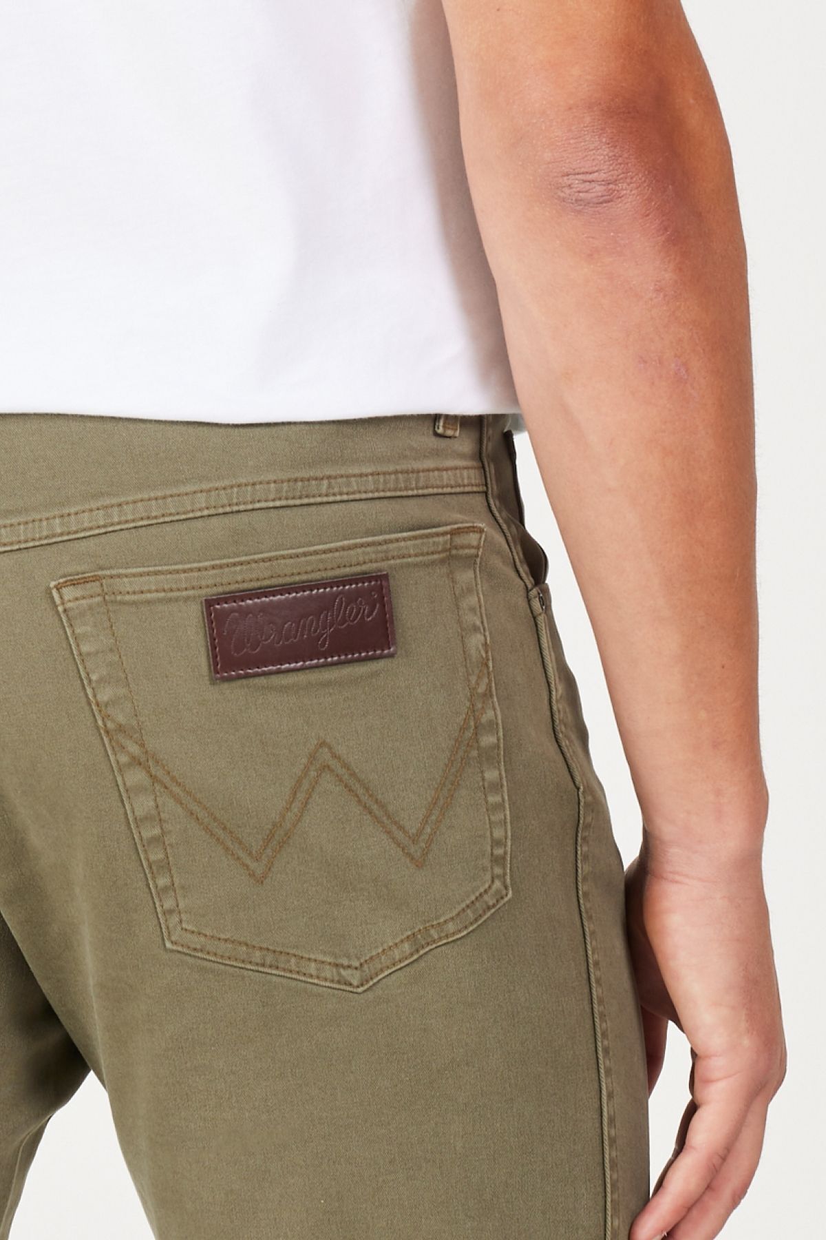 شلوار جین سبز مردانه تگزاس مستقیم فلش ساده کمر معمولی انعطاف پذیر Wrangler