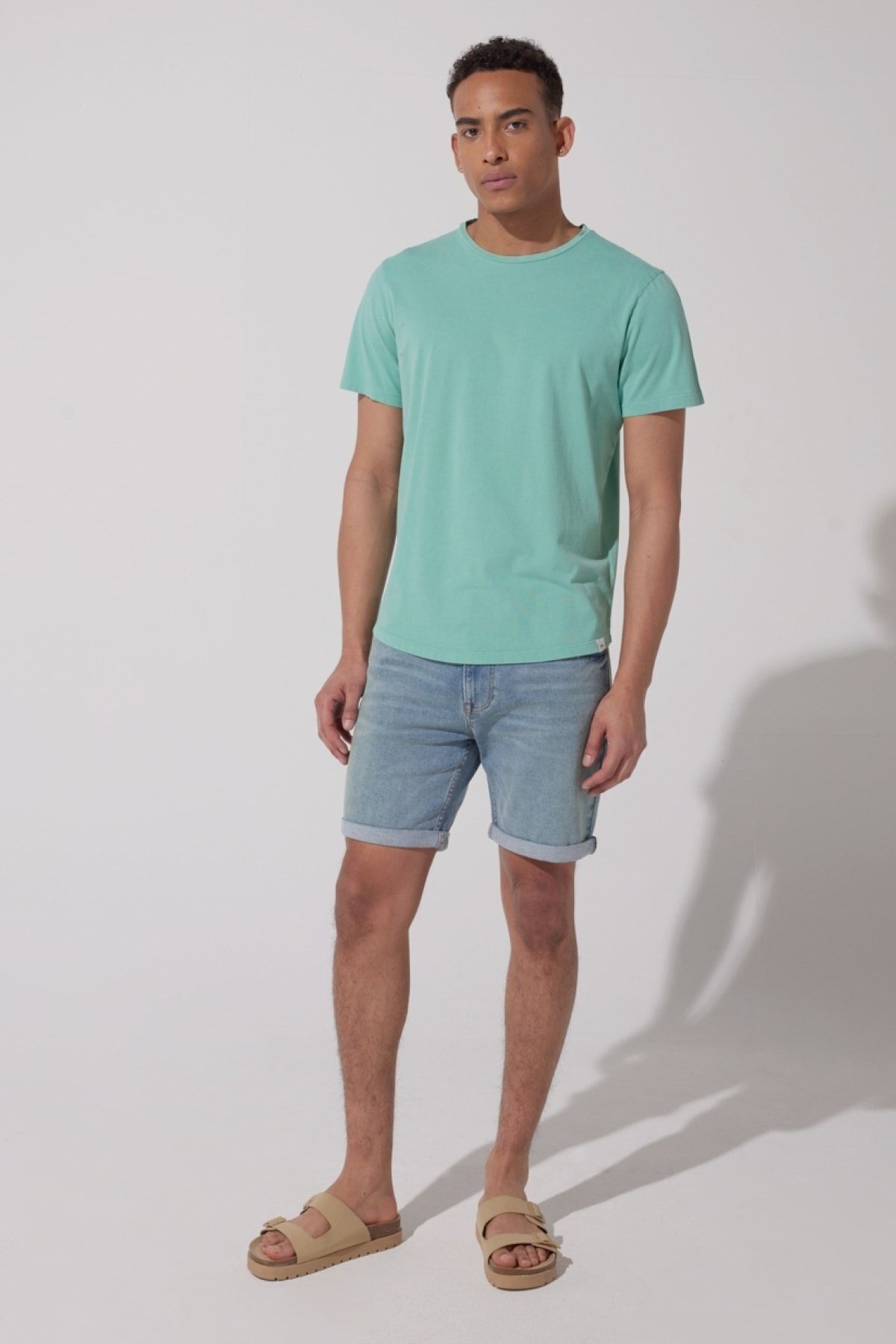 Lee-Skinny Fit Slim Fit Regular Waist Blue Men's Jean Denim Jeans Shorts 3