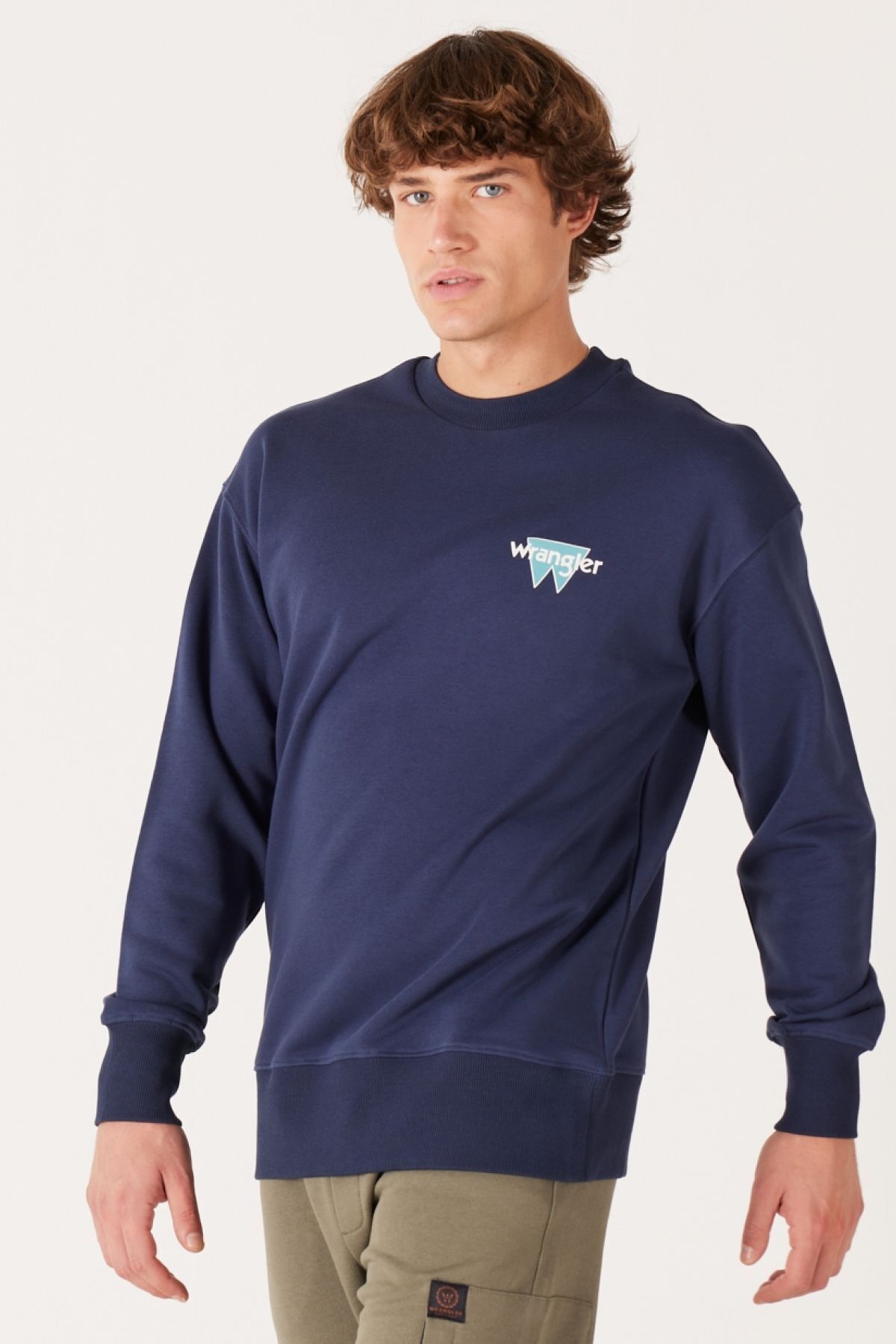 سویشرت آبی مردانه تناسب گشاد آرامش دوچرخه بریده شده توسط نیلی Wrangler