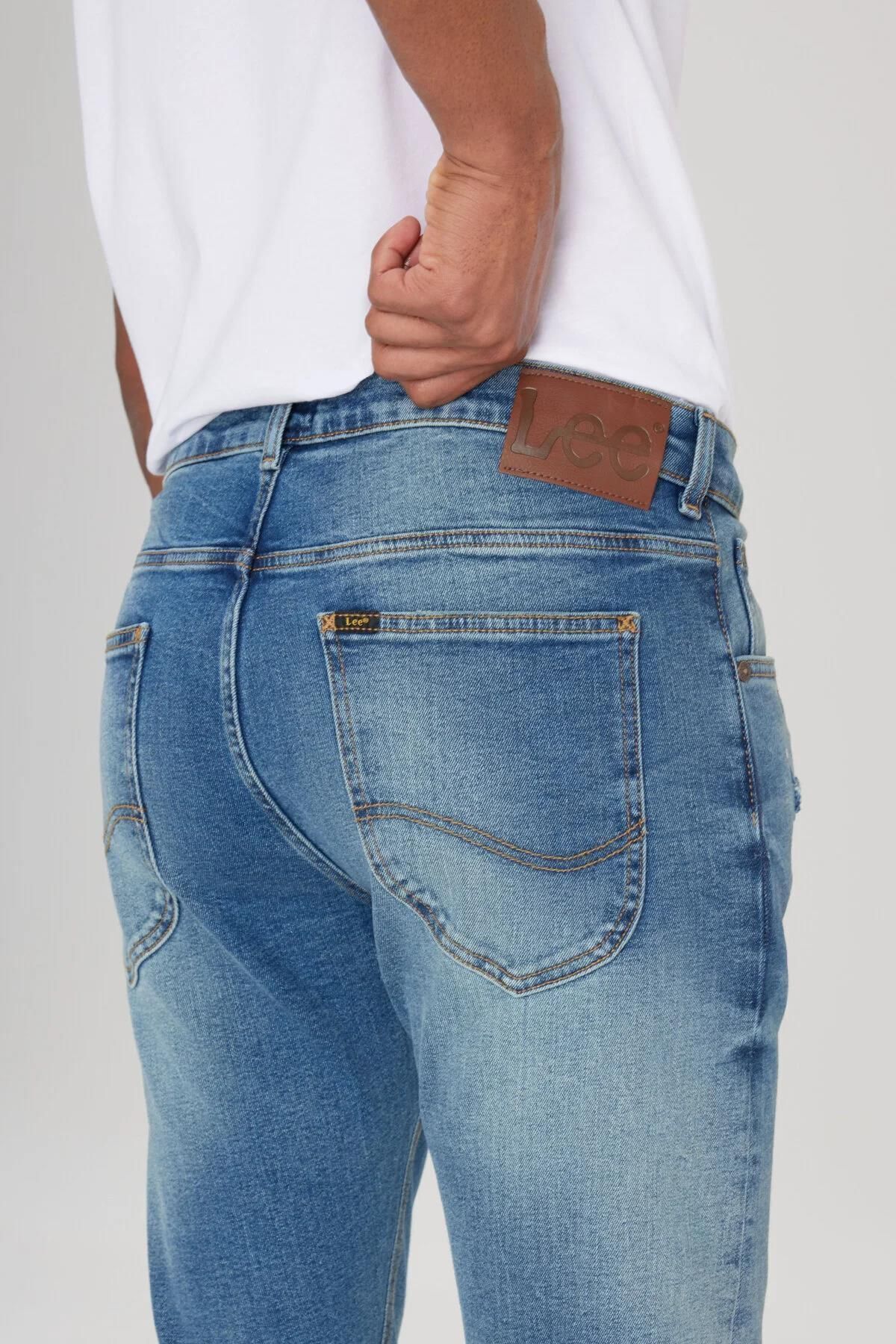 Lee-Pantaloni slim-fit, slim-fit, talie obișnuită, picior skinny, blugi Luke Blue Jean 4