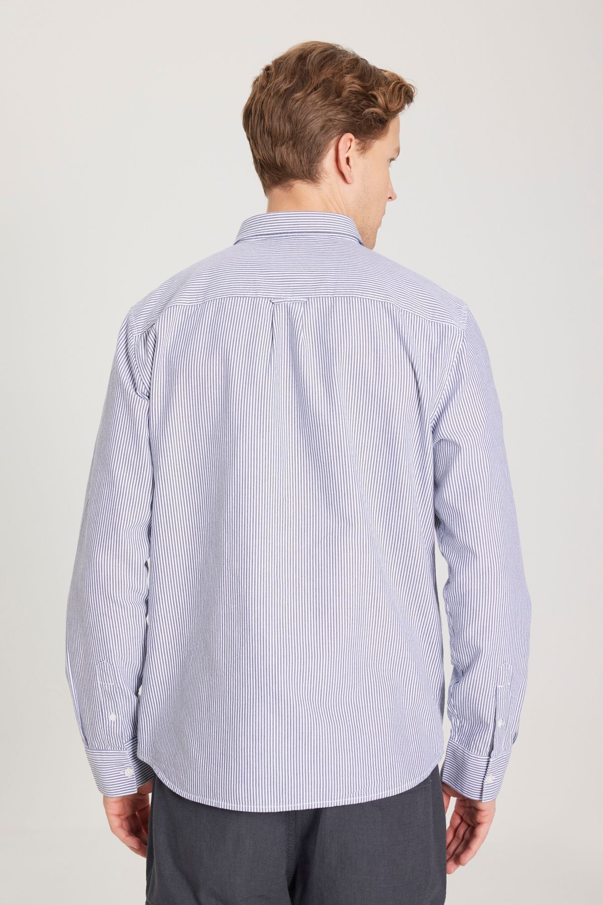 پیراهن / بلوز دکمه دار آبی مردانه به طور منظم مناسب معمولی برش 100 ٪ پنبه Wrangler