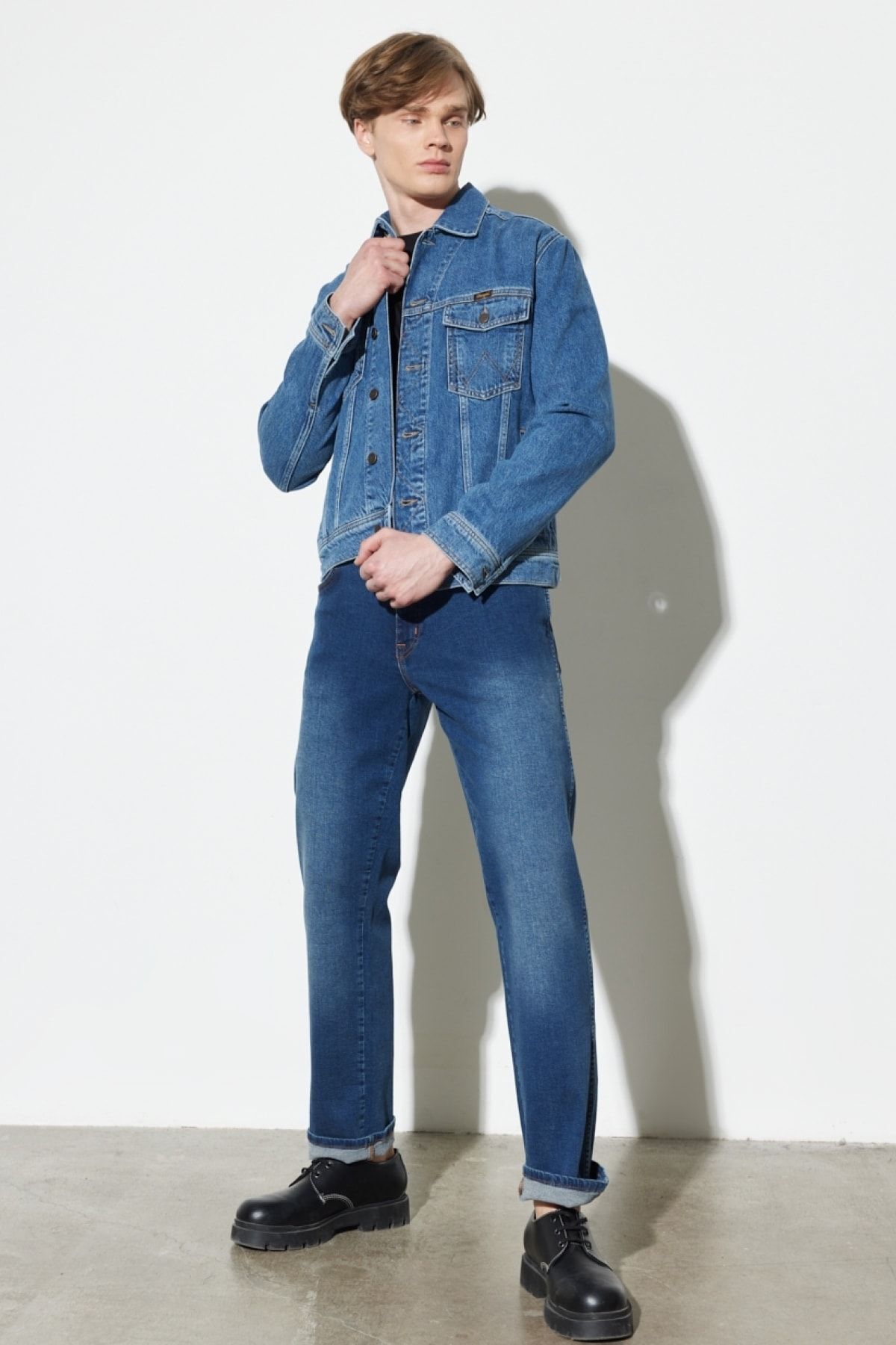WRANGLER-Trucker Regular Fit - 100% pamut kék farmer dzseki 7