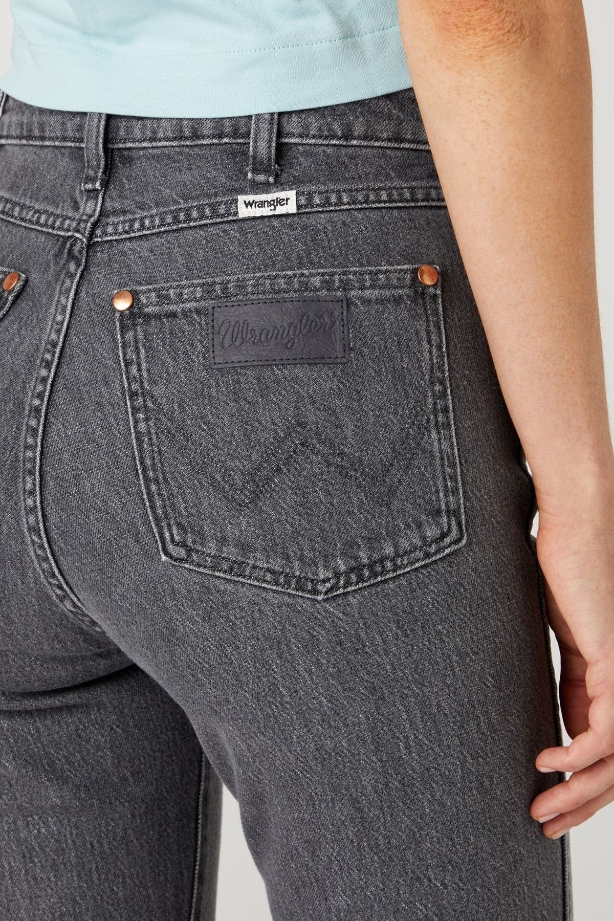 WRANGLER-Walker Walker Fit Regular Waist Straight Leg Stretchy Black Jeansy damskie Jeansy jeansowe 4