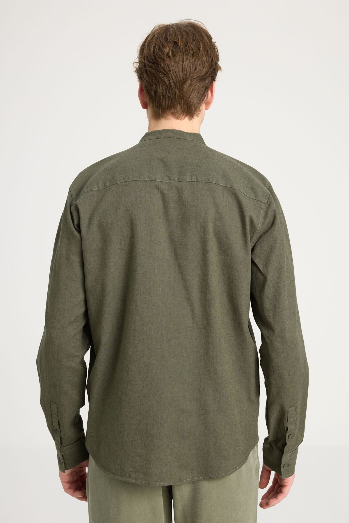 پیراهن / بلوز دکمه دار سبز مردانه خالاکی قلاکی بر برش وسیع آرام و Wrangler
