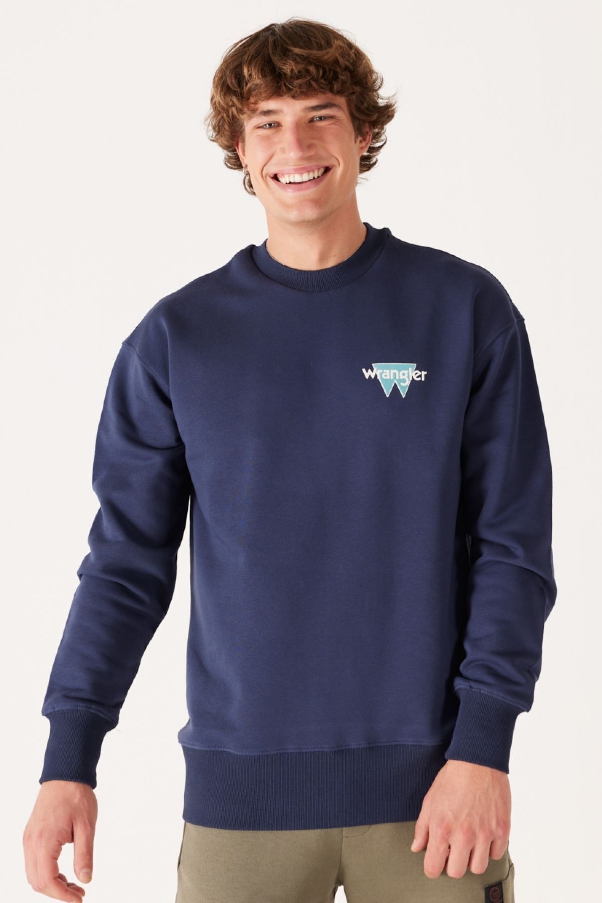 سویشرت آبی مردانه تناسب گشاد آرامش دوچرخه بریده شده توسط نیلی Wrangler