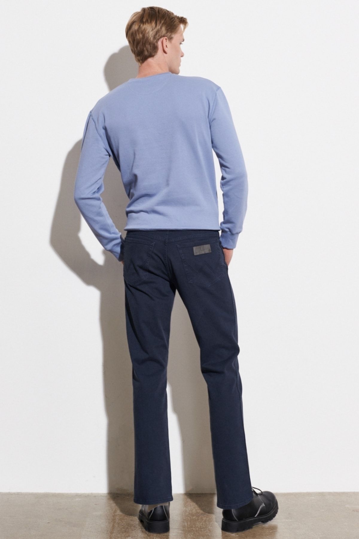 شلوار جین آبی مردانه كش دار كشش كمر معمولي سرمه اي اصيل تگزاس Wrangler