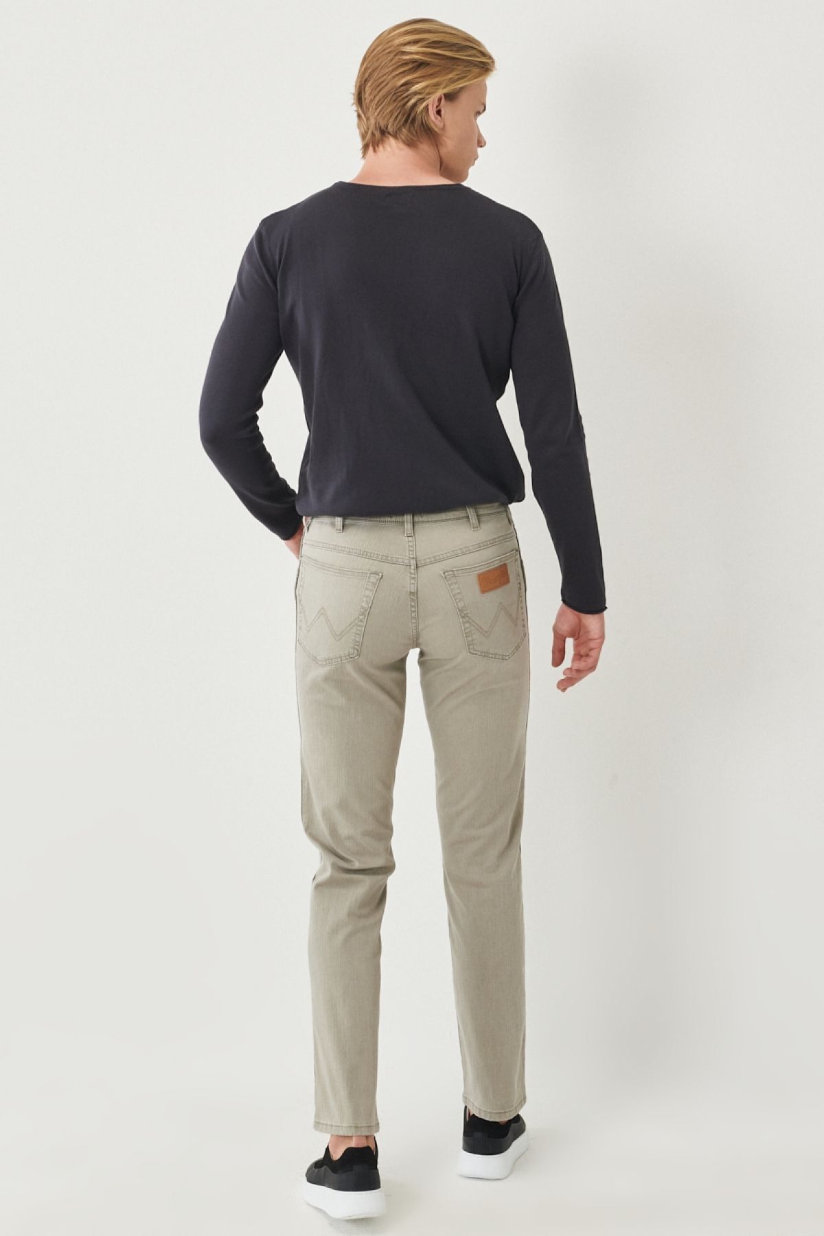 شلوار جین آبی مردانه تگزاس باریک و مناسب بیژ کمر Wrangler