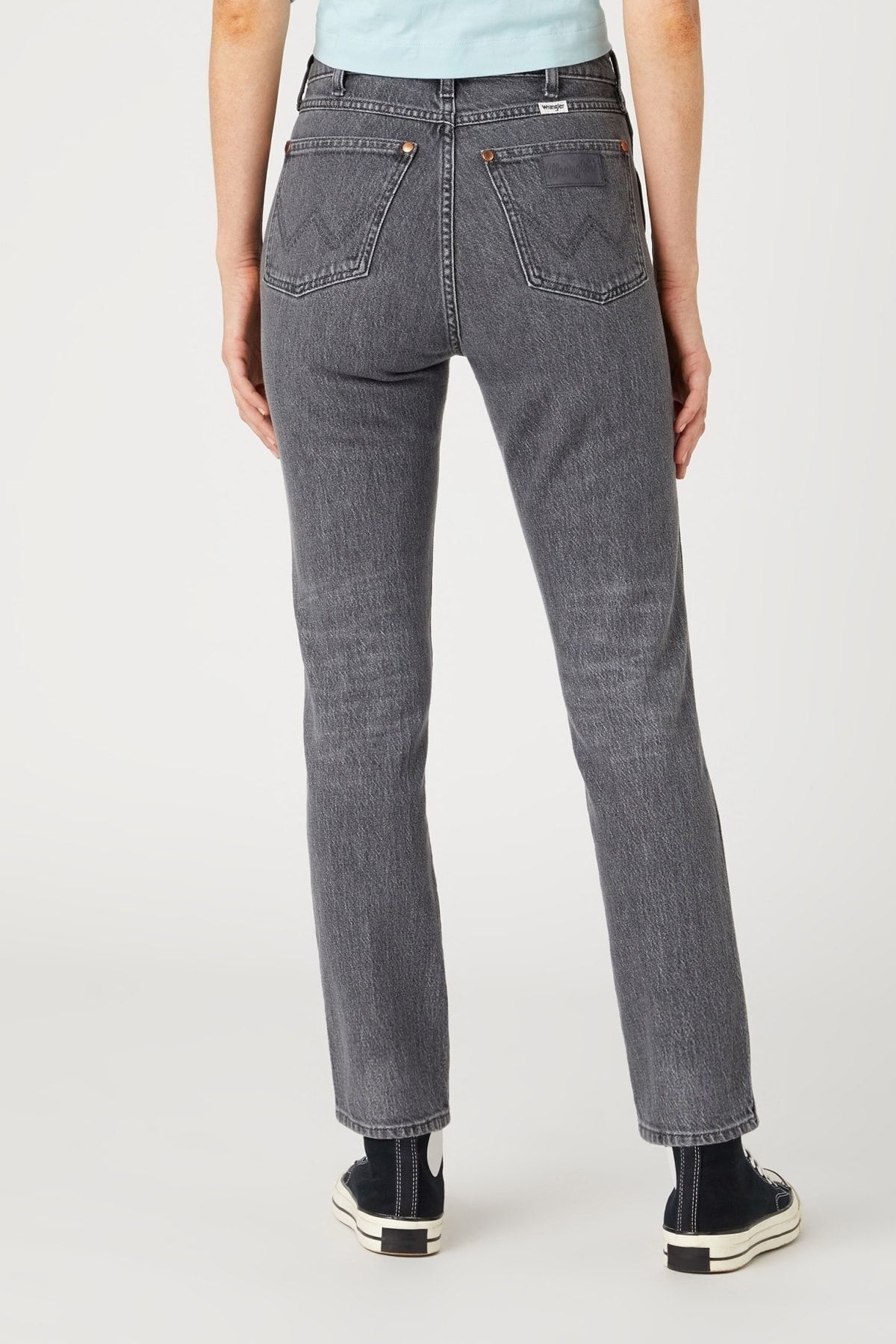 WRANGLER-Walker Walker Fit Regular Waist Straight Leg Stretchy Black Jeansy damskie Jeansy jeansowe 5