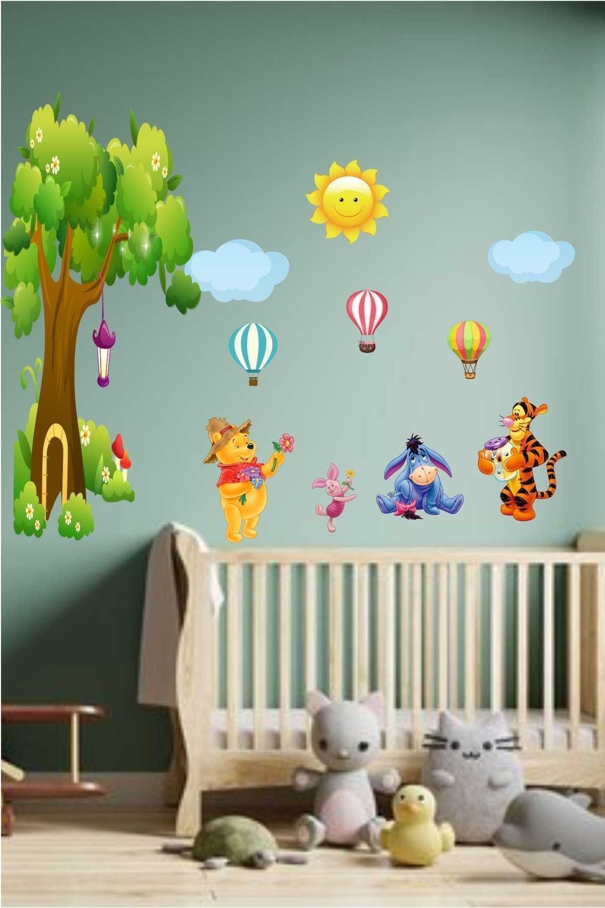 efekt reklam Ayıcık ve Arkadaşları Eğleniyor Çocuk Bebek Odası Duvar Kağıdı Aksesuarları Süsü Stickerı fotoğrafı 2 (önizleme)