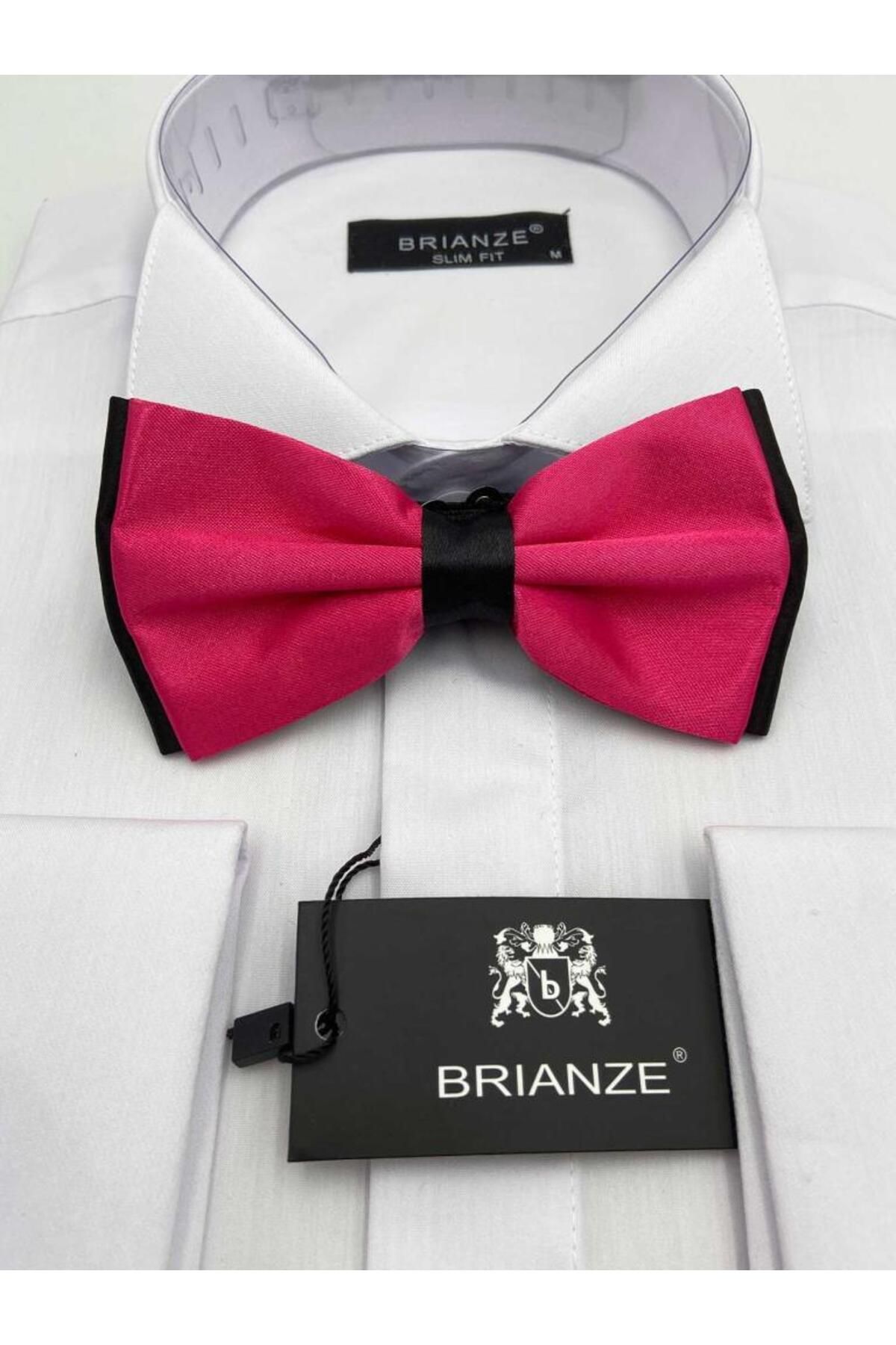 Brianze-Fuchsia Satin Bow Tie - Black 1