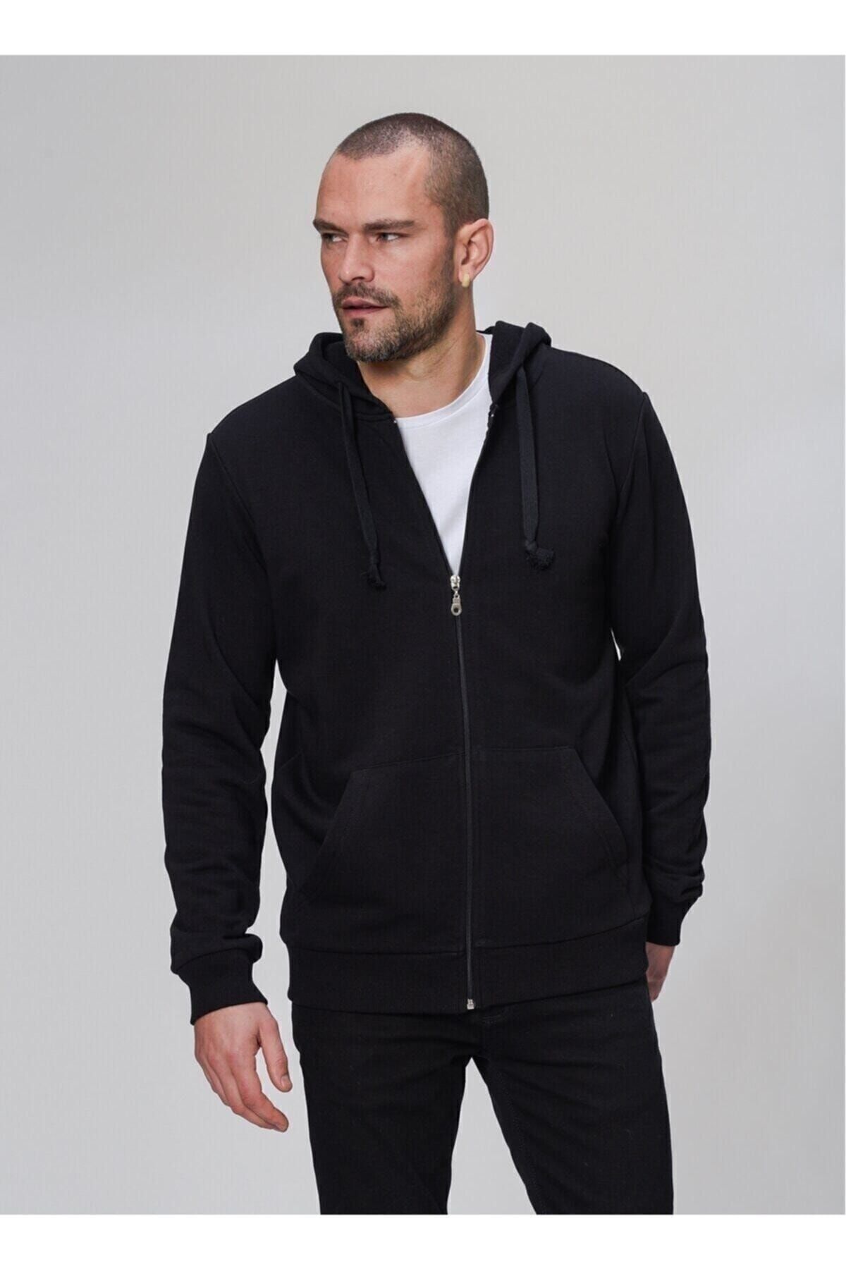 Urban Vintage Męski Kardigan Z Kapturem I Zamkiem Błyskawicznym Ck Boutique Unisex - S