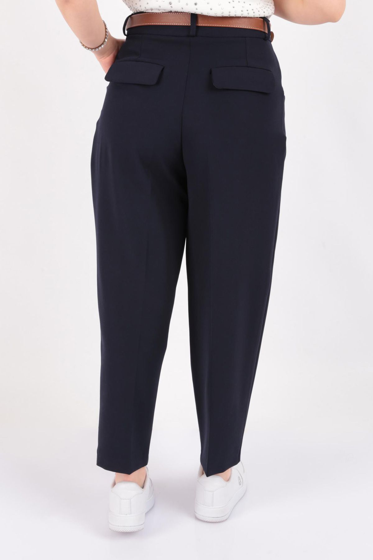 AYHAN-70640 Pantaloni de damă cu centură 4
