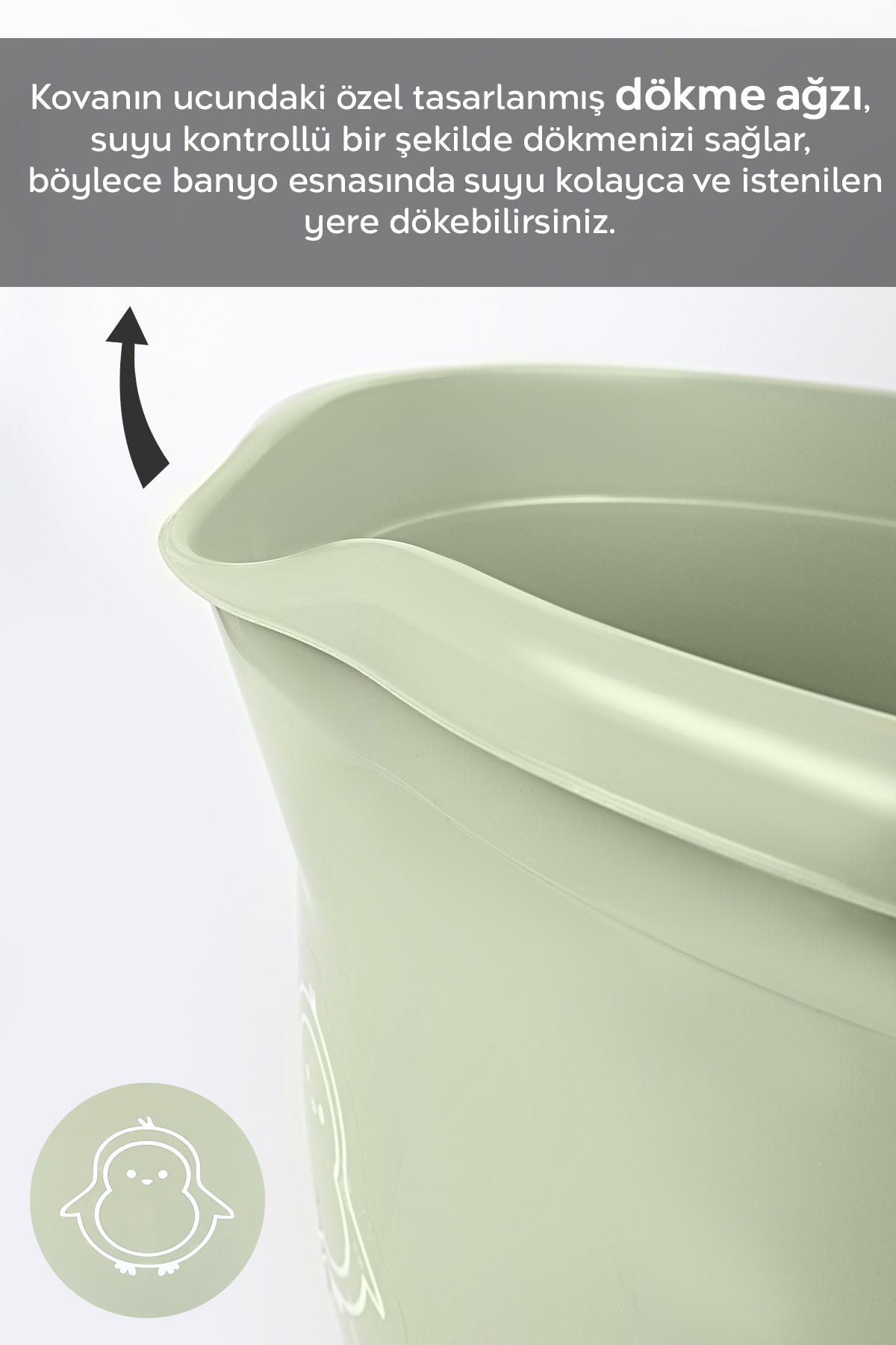Meleni Baby 2'li Bebek Banyo Seti - Figürlü Banyo Su Kovası - Maşrapa - Yeşil fotoğrafı 5 (önizleme)