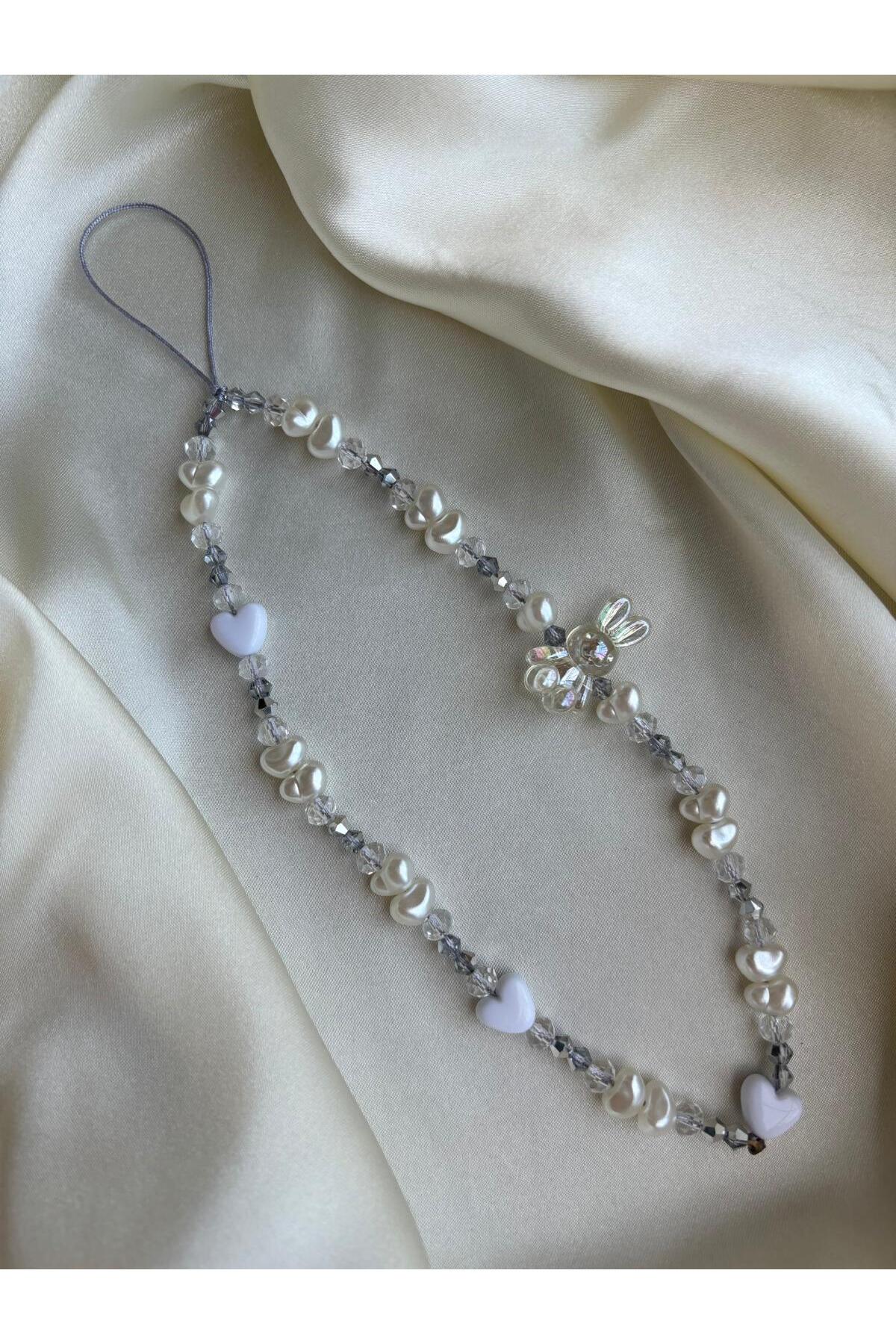 PEONY peonyofficiall Şeffaf Tavşan Ve Gümüş Kristal Telefon Charmı Telefon İpi Çanta Süsü