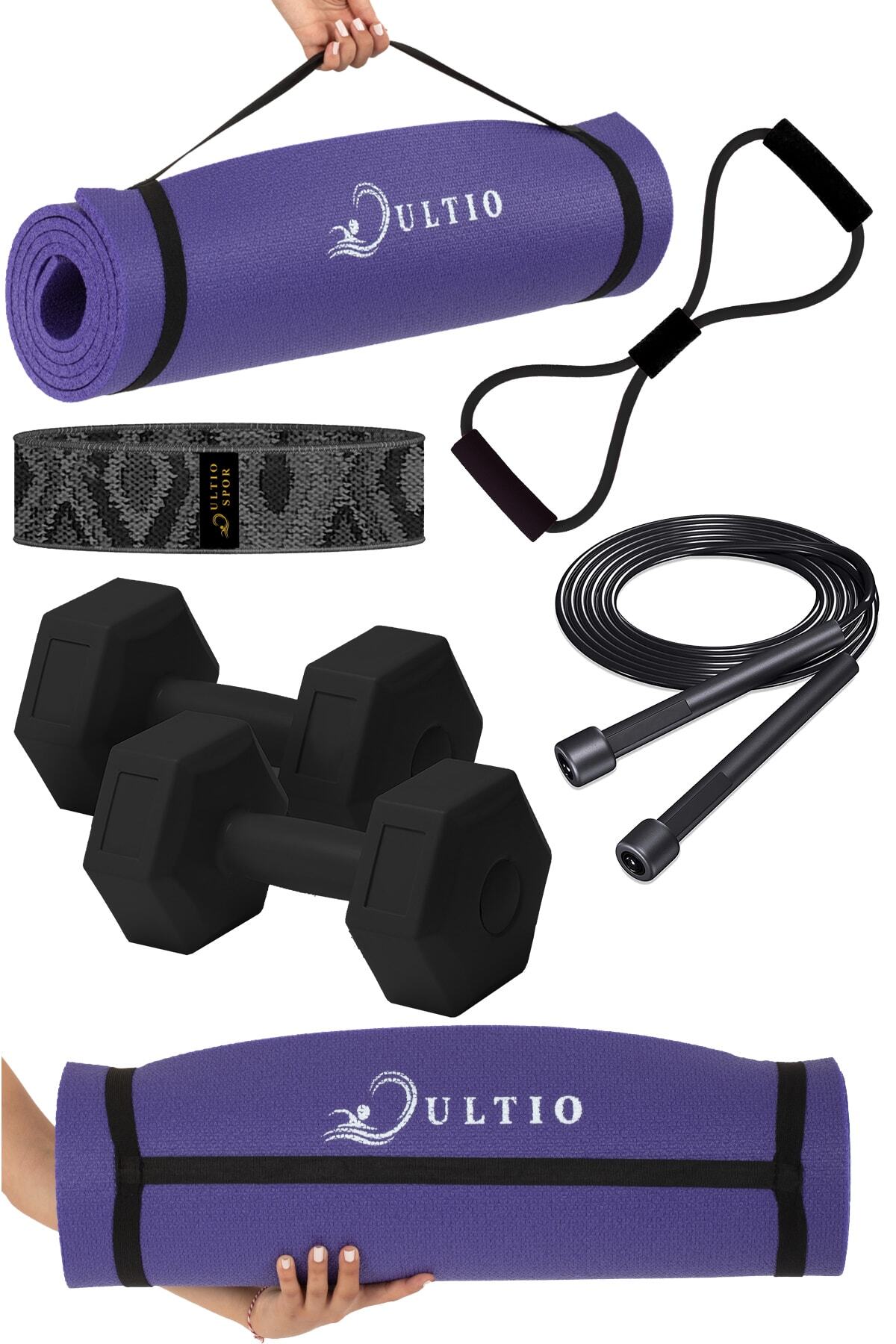 Great Pilates Set with 10 Mm Pilates Cushion Fitness Dumbbell Pilates Rubber Atlapa Rope