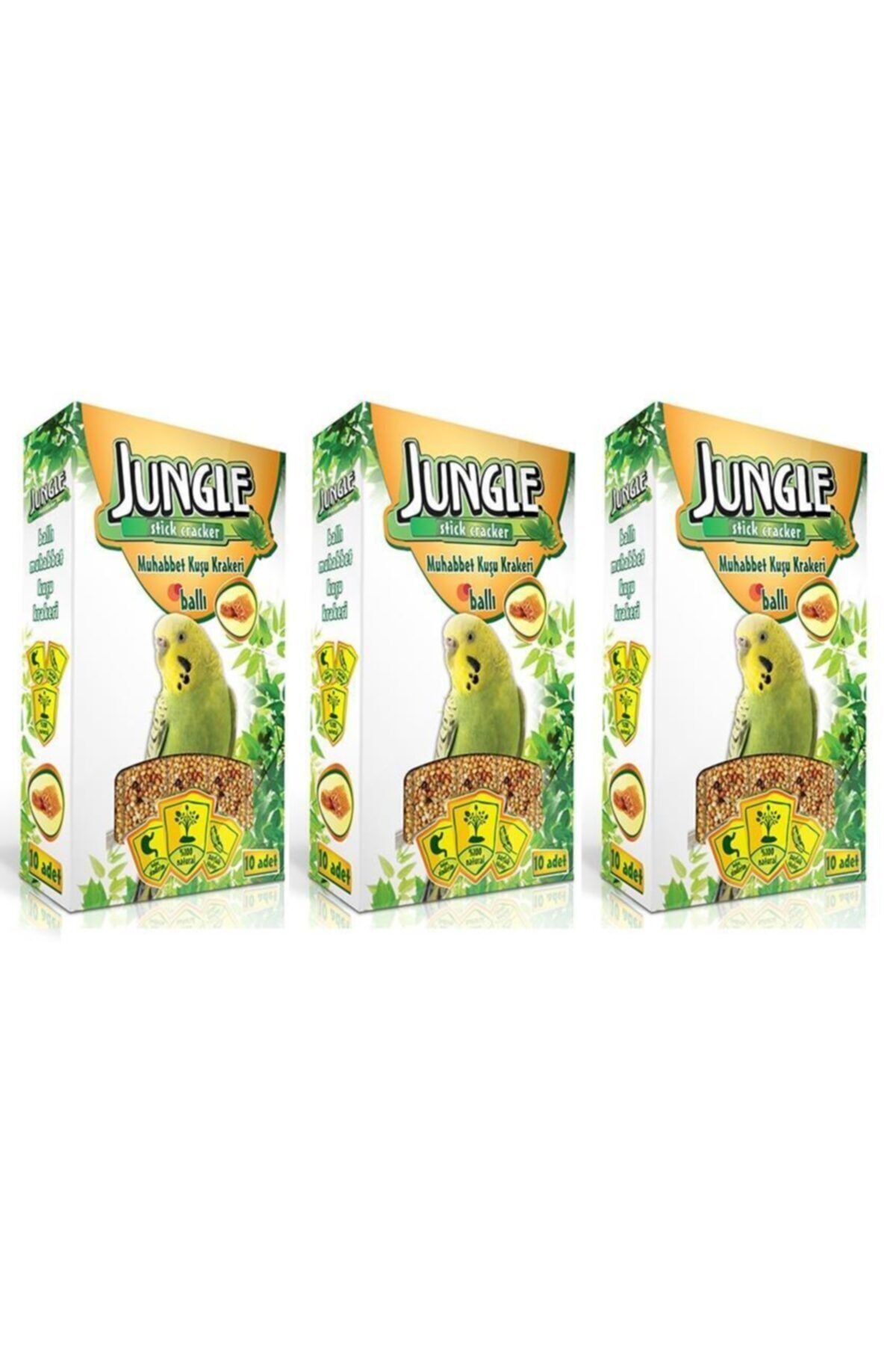 Jungle Ballı Muhabbet Kuşu Krakeri 10'lu (3 Adet)