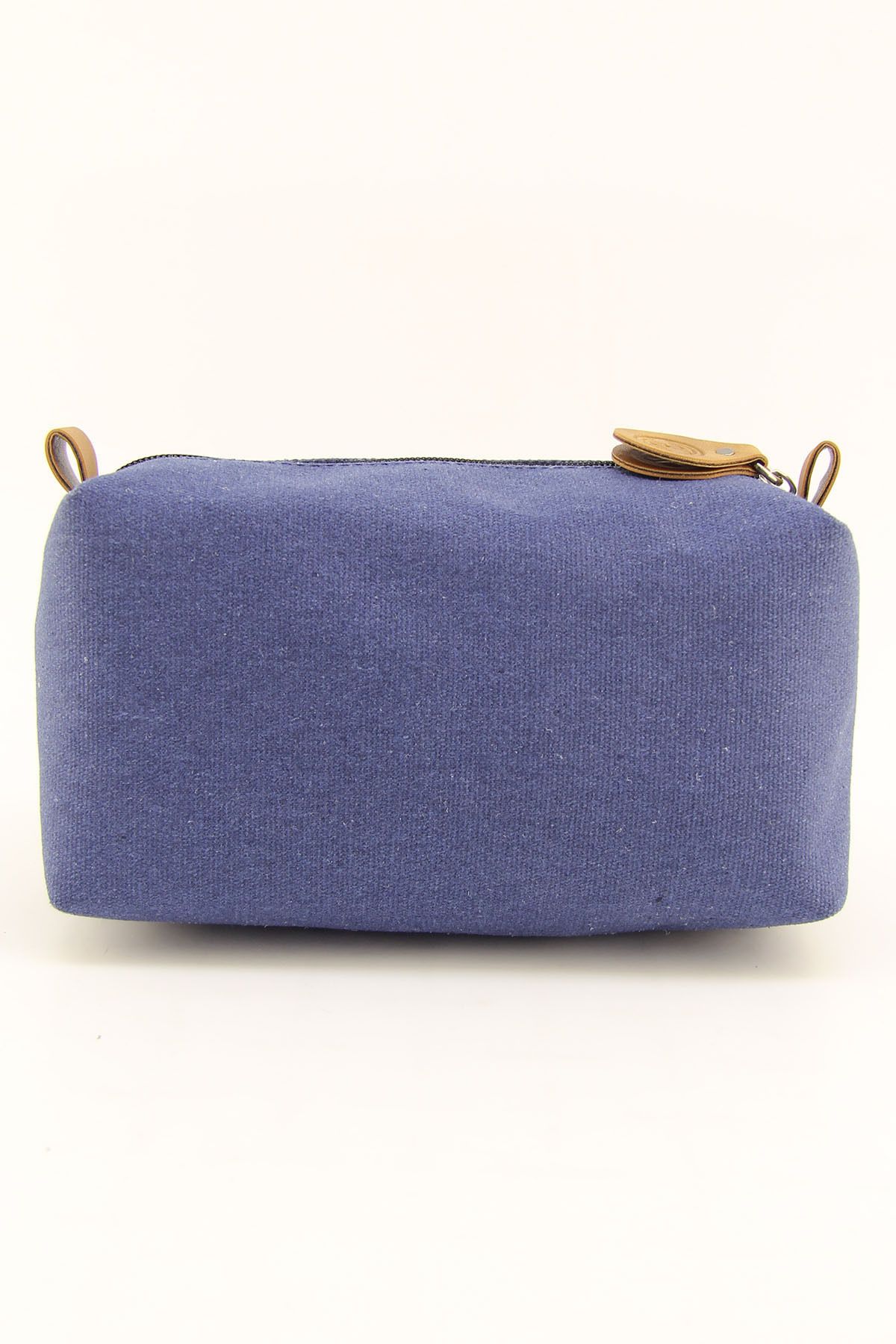 HNB-Men's Indigo Blue Canvas Waterproof Shaving Bag 4