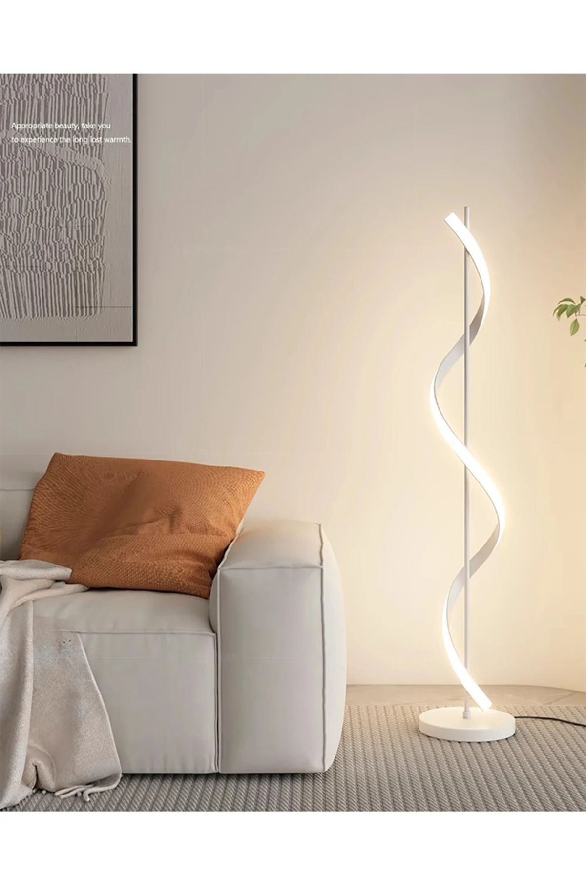 Ömür Avize Kordon Beyaz Kasa Ledli Köşe Lambader