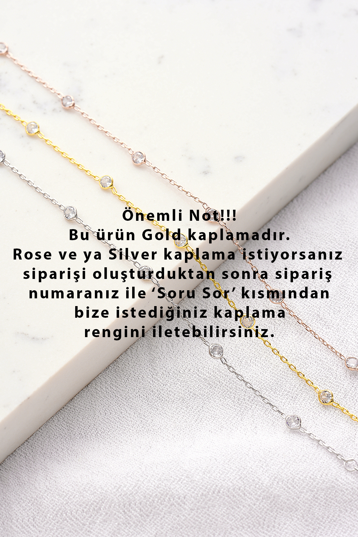 925 Ayar Gümüş, 4'lü Zirkon Taşlı Uzun Kolye 2