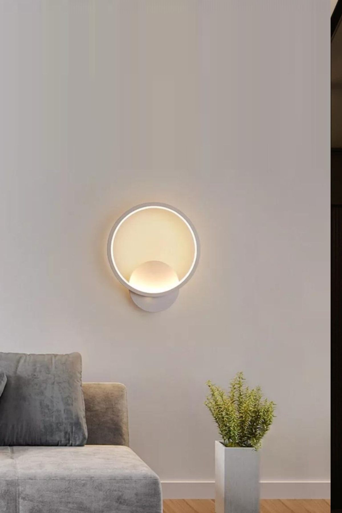 Modern Tasarım Ledli Aplik 20q Grı Kasa