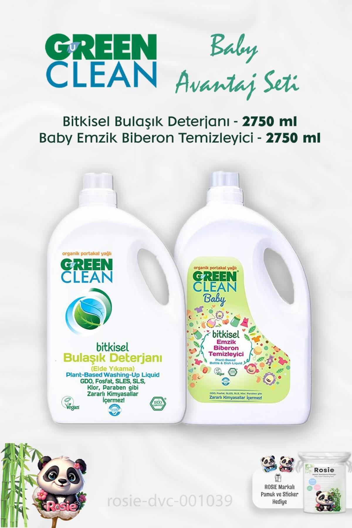 Green Clean Baby Biberon Temizleyici 2.75 Kg, Bulaşık Deterjanı 2.75 Kg Ve Rosıe