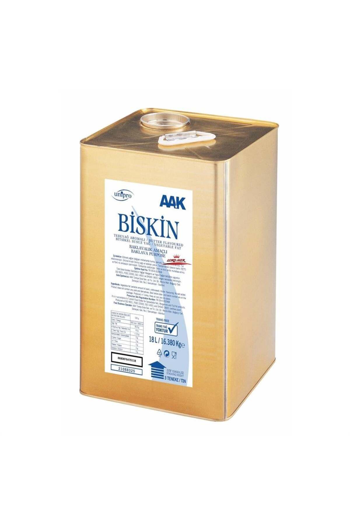 USTAM Biskin Baklava 18 Lt