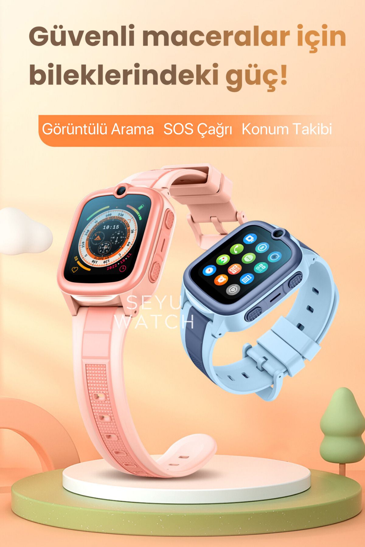 HX Kids 4G Pro Sim Kartlı Harvox Akıllı Çocuk Saati Gps Konum Takibi Arama Konuşma 4G Destekli