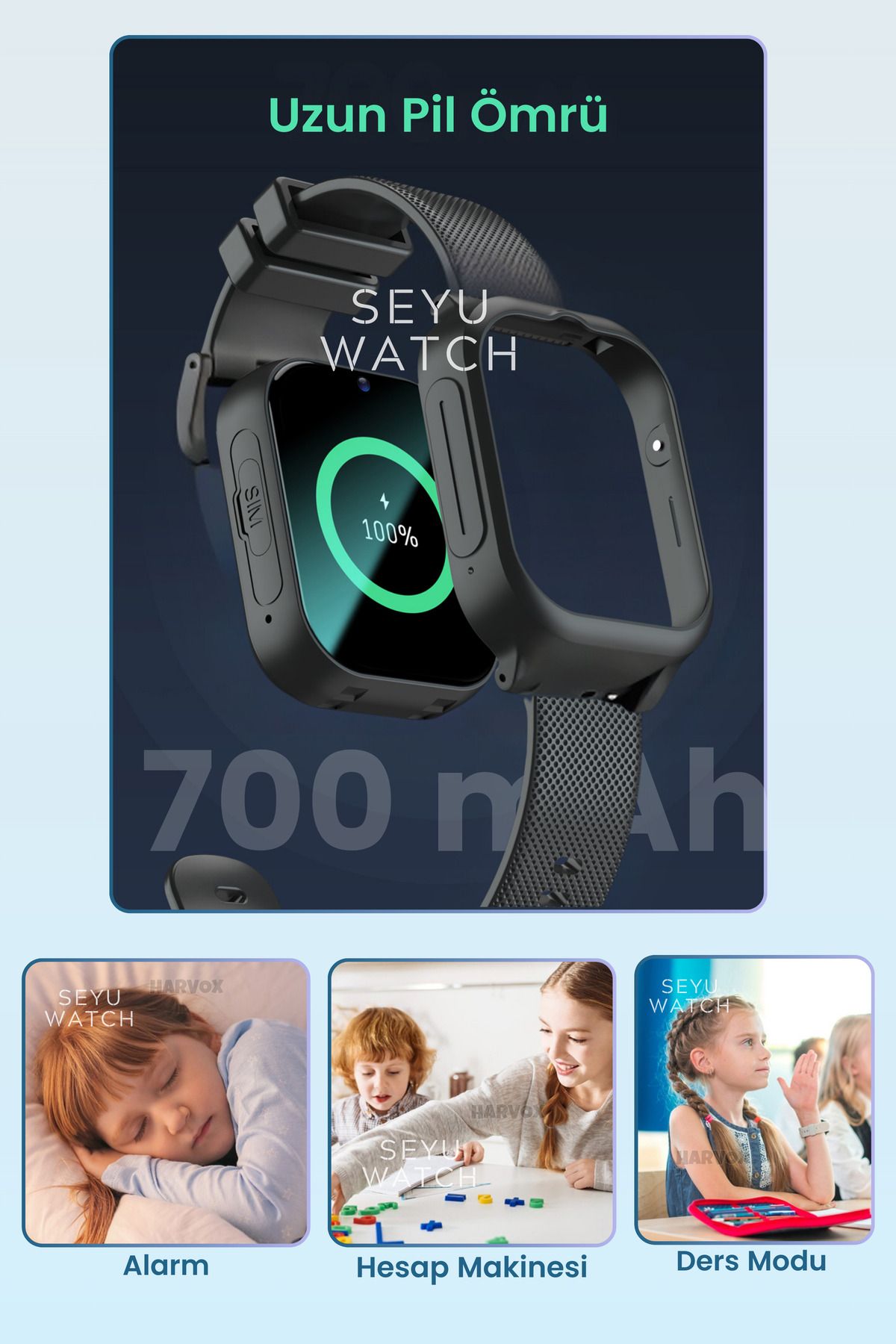 HX Kids 4G Max Sim Kartlı Harvox Akıllı Çocuk Saati Gps Konum Takibi Arama Konuşma 4G Destekli