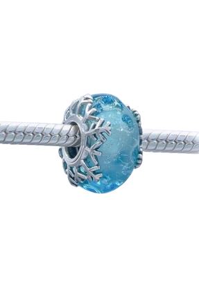 CHARMED Mavi Kar Tanesi Murano Charm (925 Ayar Gümüş)
