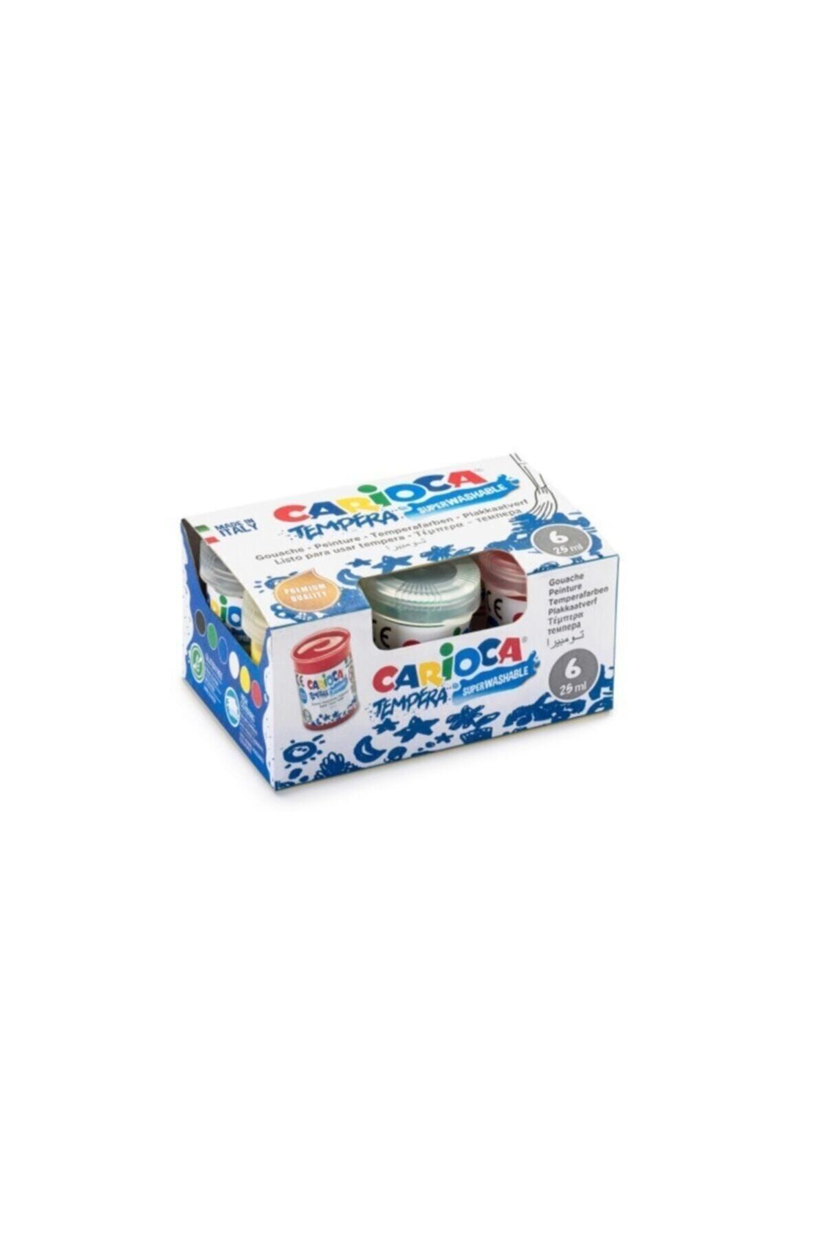 آبرنگ قرمز مردانه و زنانه Gouache قابل شستشو Salu Parmak Paint 6 Color x 25 ml Carioca