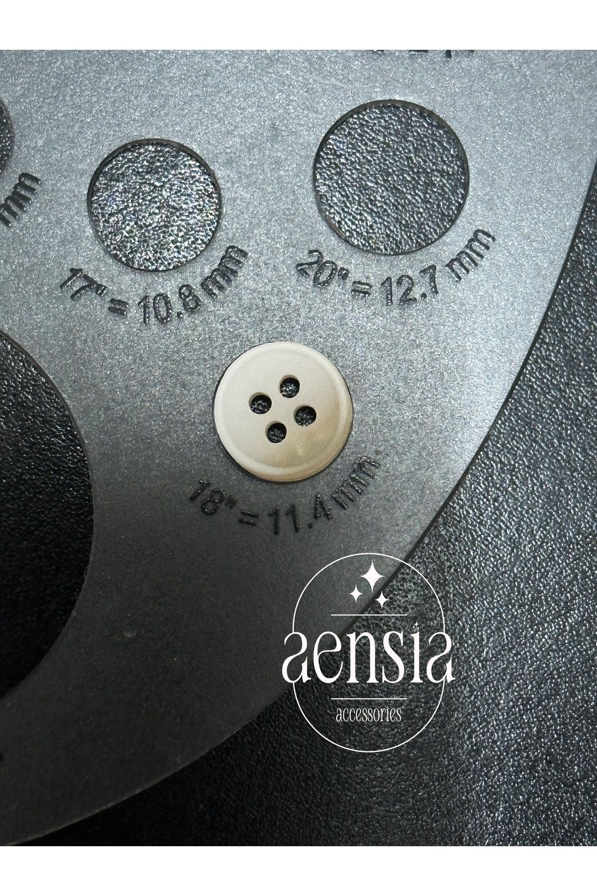 aensia-Pack of 10 Matte Polyester Shirts Button - White Cream Color Transition, 1.14 Cm Button 6
