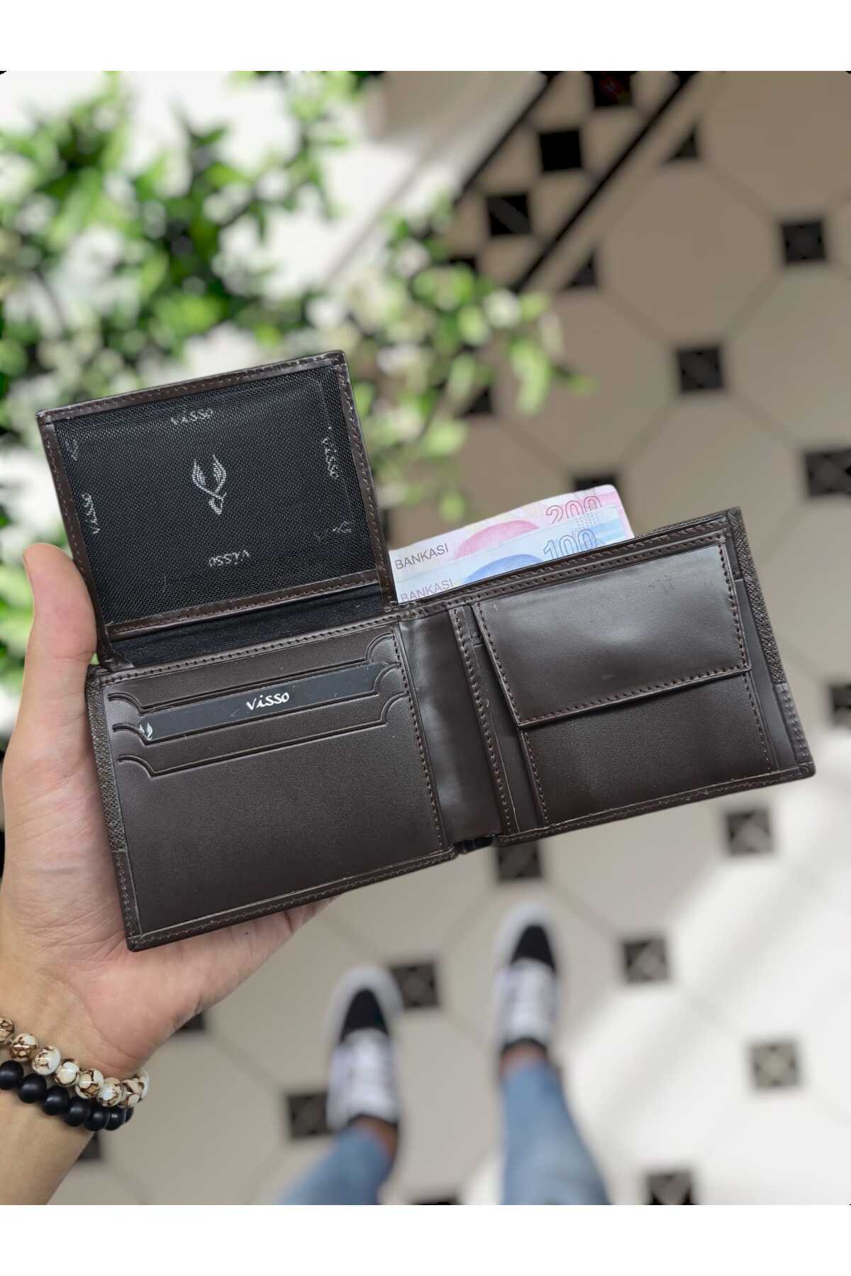 کیف پول مردانه قهوه ای VİSSO | 1272 KAHVERENGİ prd اورجینال - تصویر 6