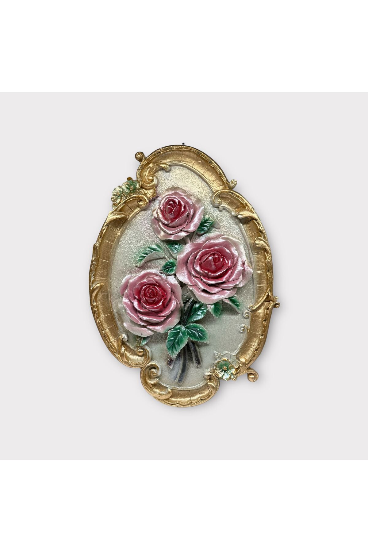 Decorative Polyester Plate Flower Table Rose Cream Pink Gold