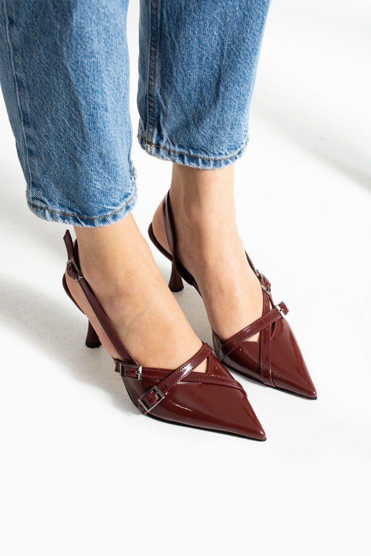 Lady Pantofi Clasici Cu Toc Pentru Femei - Cu Bretele Duble Femeie - 36
