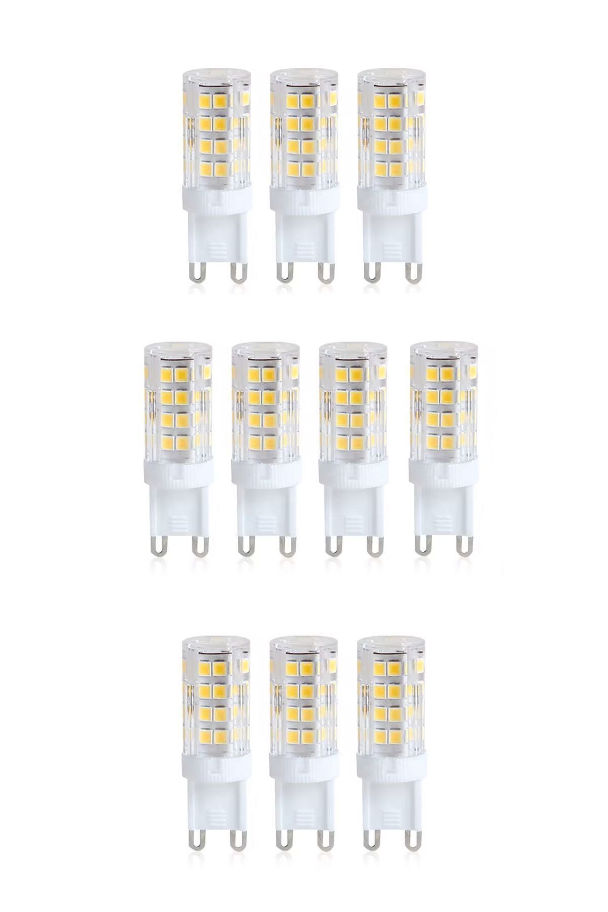 Corn Led Capsule Bulb G9 Lamp Holder 4W 3000K Transparent Glass Daylight Pack of 10