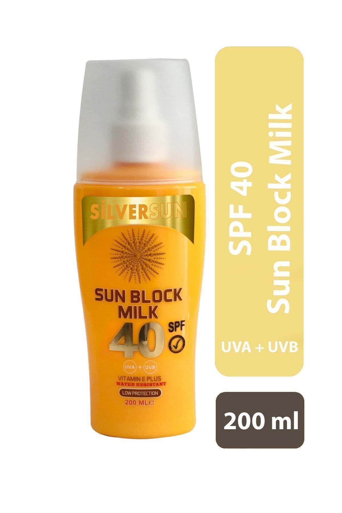Silversun Sun Block Milk Spf 40 Uva+uvb Vitamin E Plus 200 ml Silversun