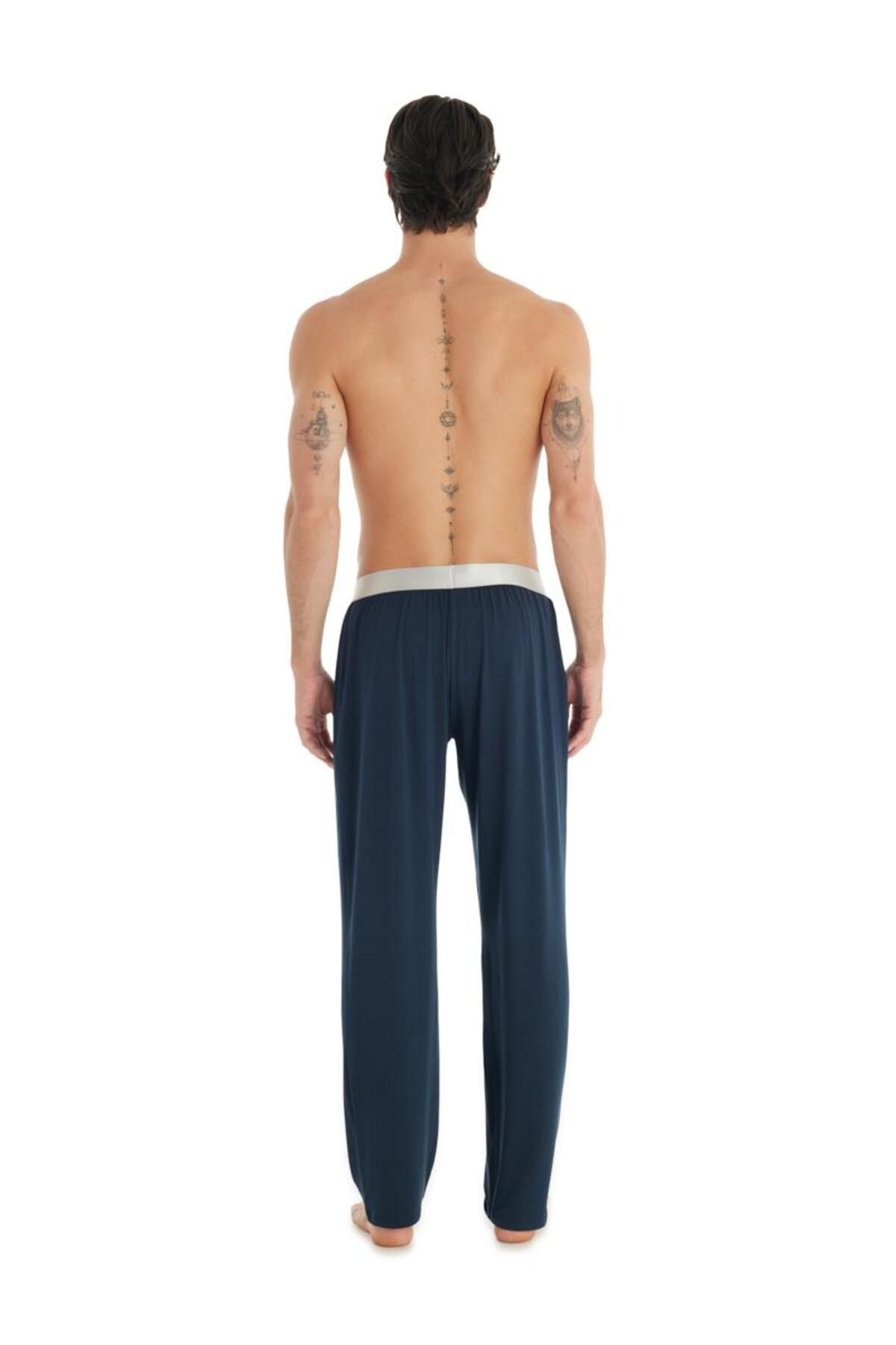 Blackspade-Pantaloni unici albastru închis pentru bărbați - argintiu C4T0N3O9 3