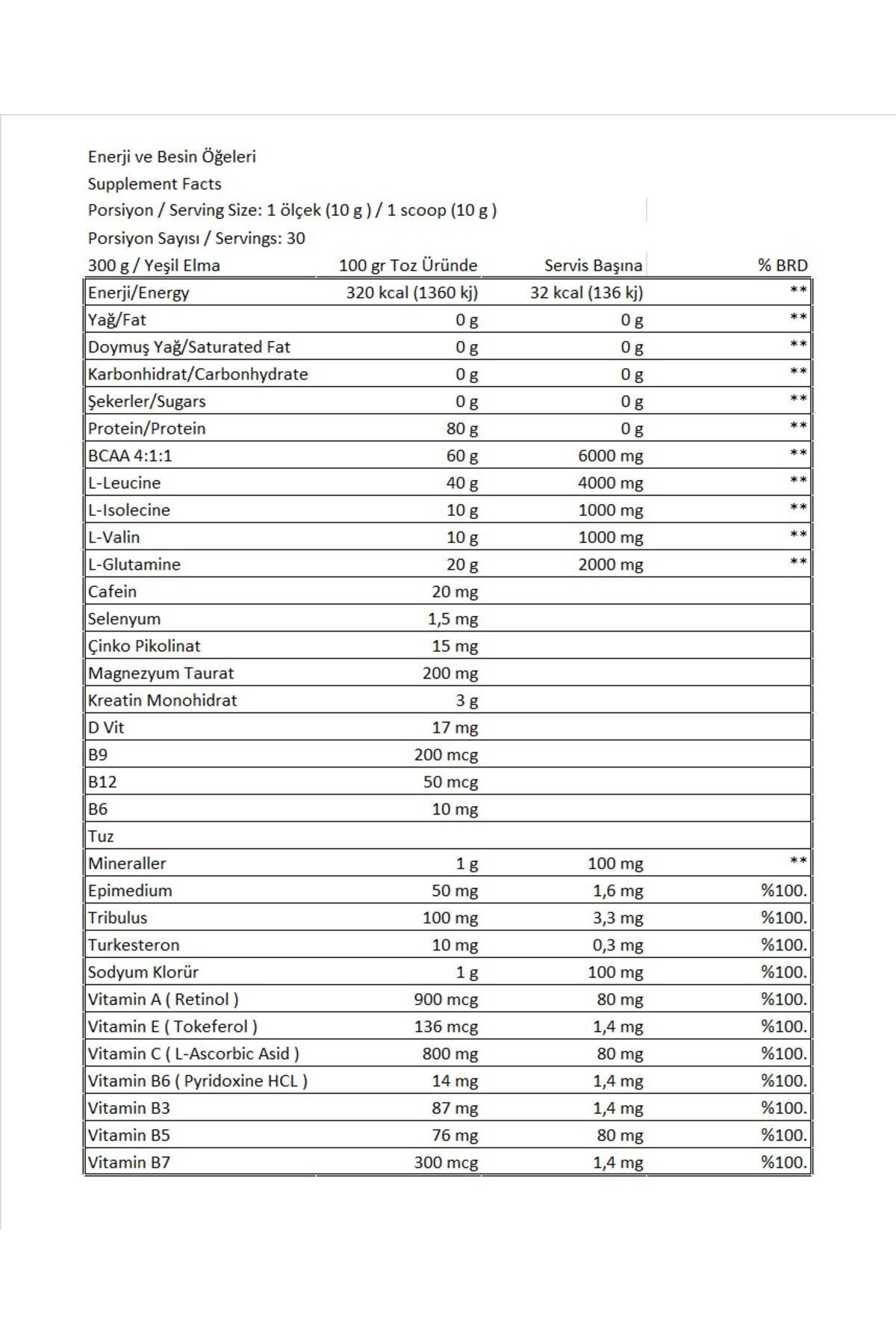 L-carnıtine 3000mg/proflaks Plus Vitamax 300gr/creatine Monohydrate 300gr 8