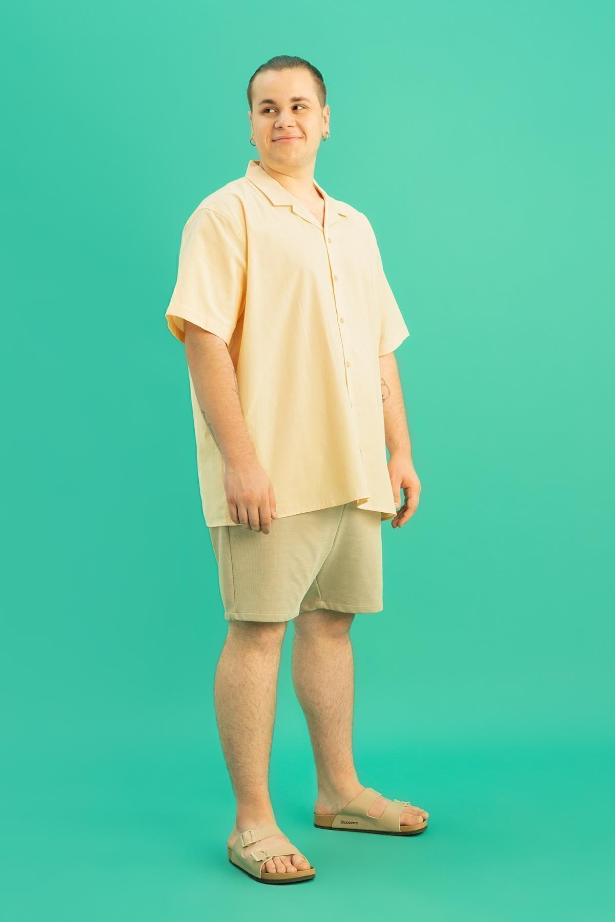 DeFacto-Y1774az22sm Model Large Size Basic Bermuda Shorts 2