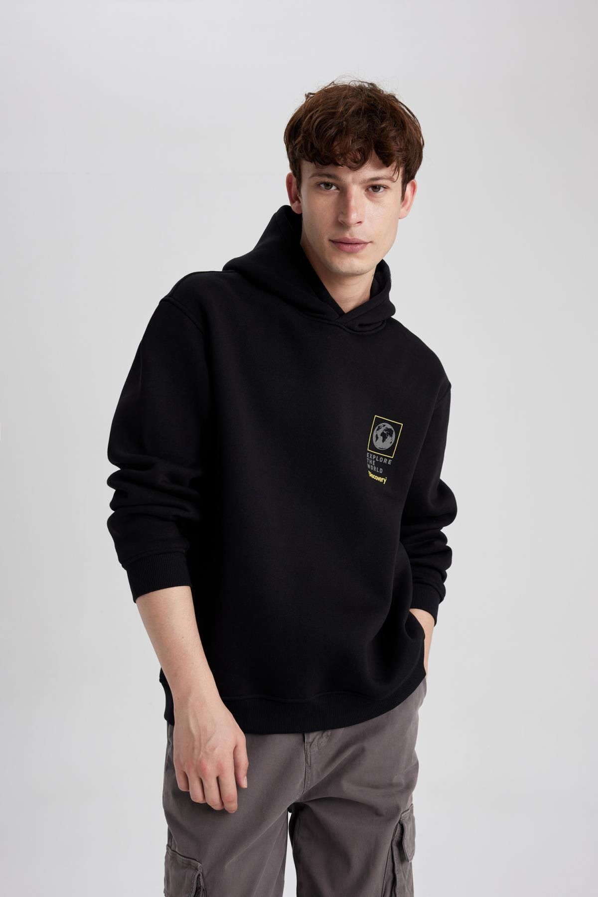 سویشرت مردانه مشکی دفاکتو | B0771AX23WN اورجینال - تصویر 3