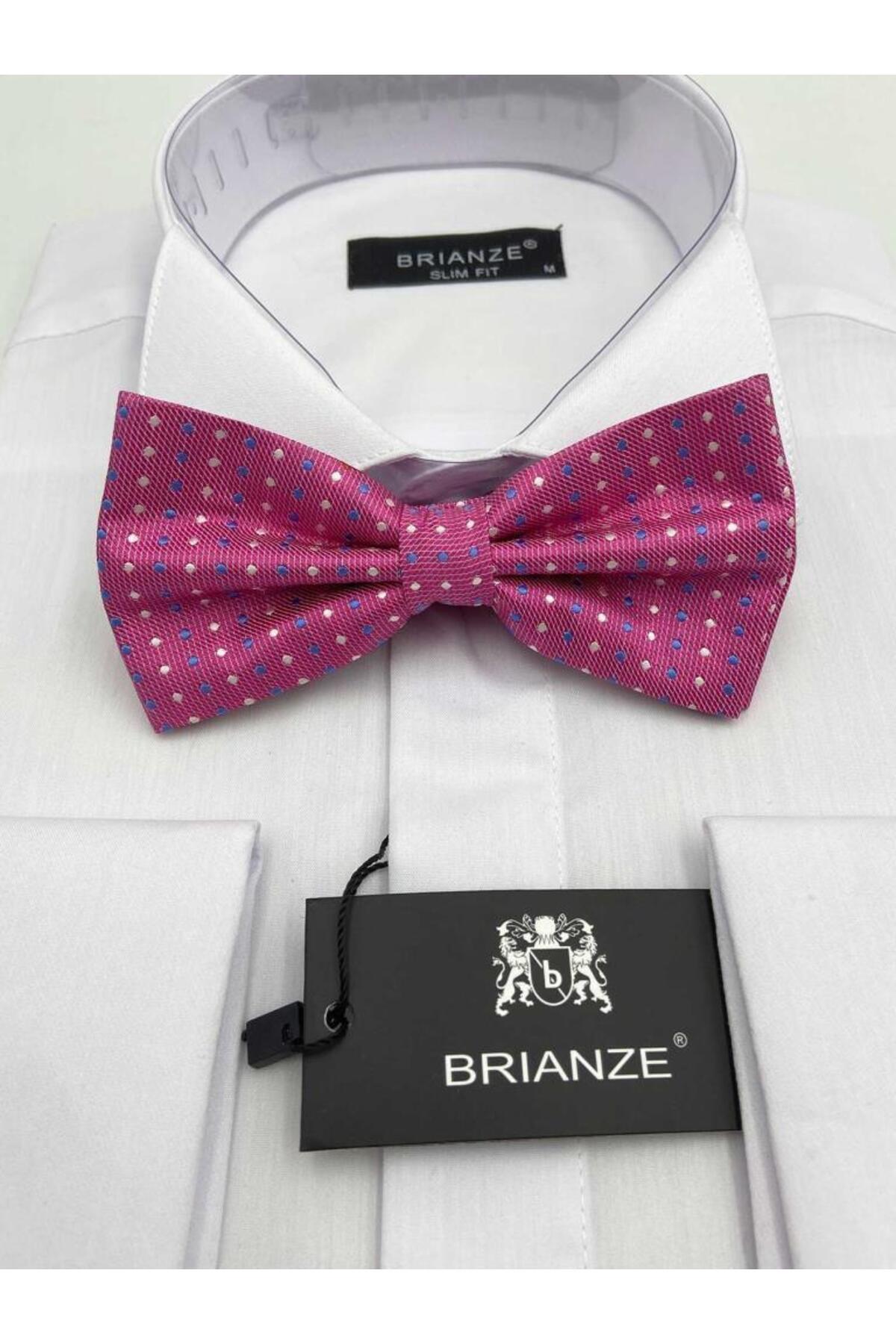  پاپیون صورتی با خال‌خال‌های آبی و سفید